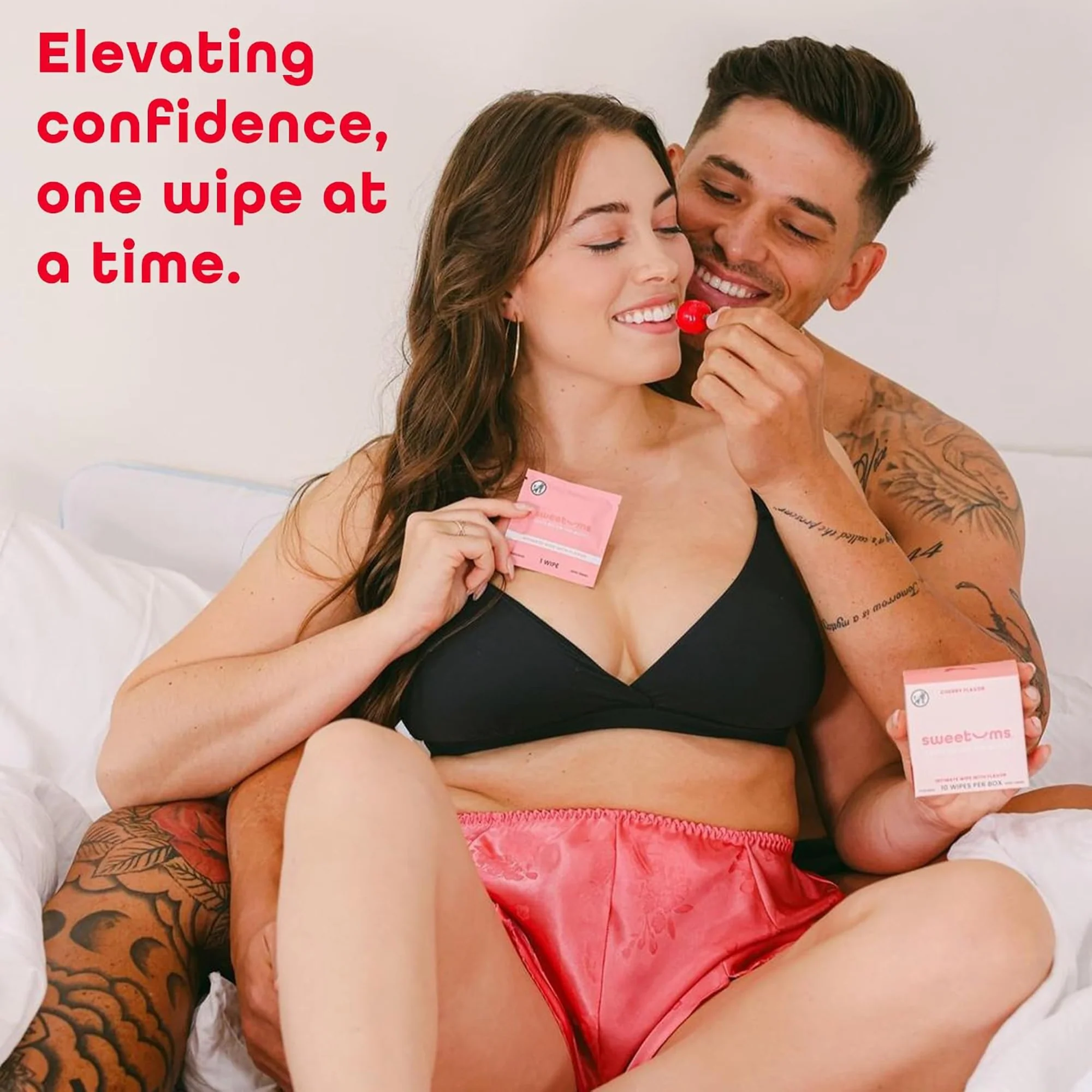 Sweetums Flavored Intimate Wipes in Cherry and Grape, 10 per Box