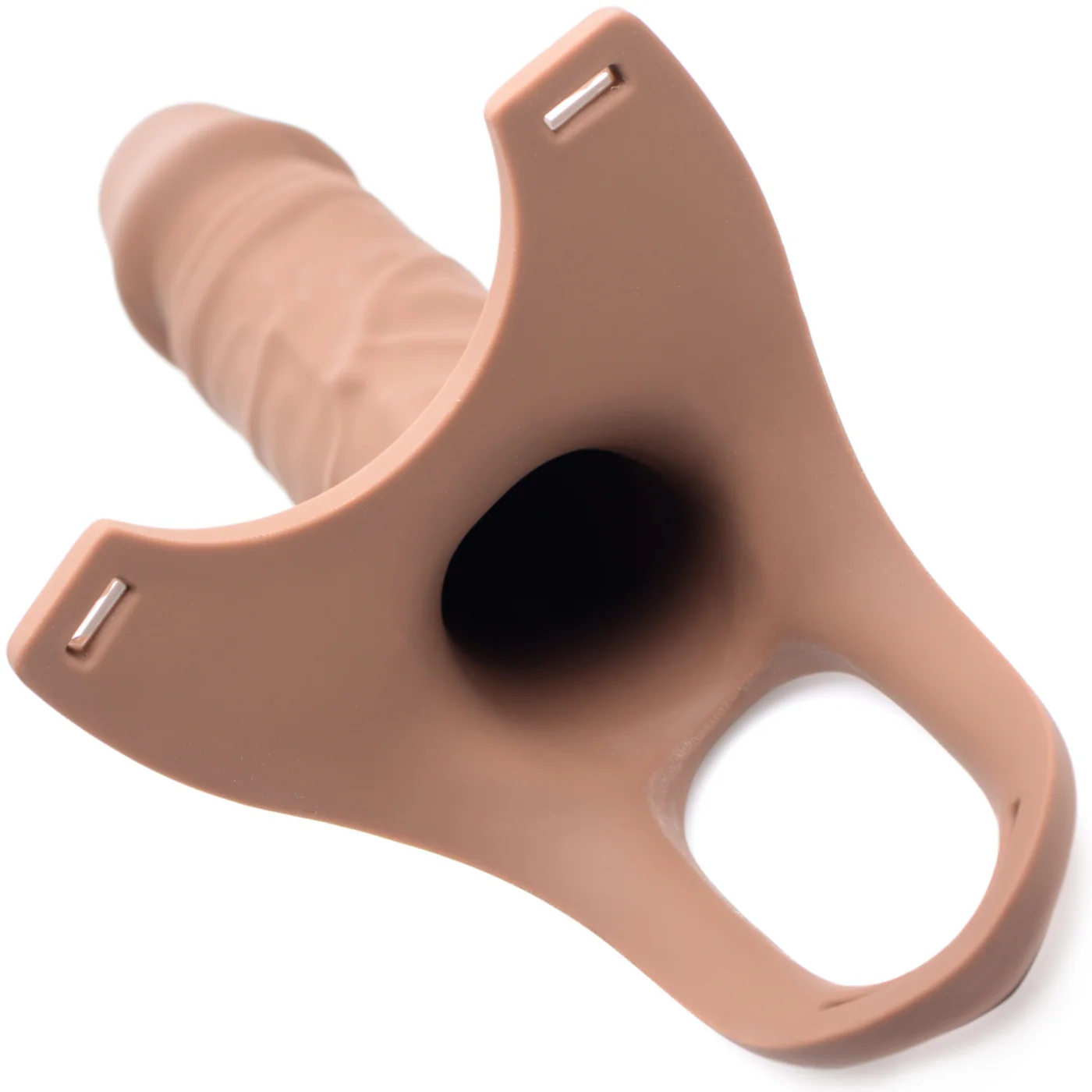 6 Inch Hollow Silicone Dildo Strap-On with Cum Through Tip