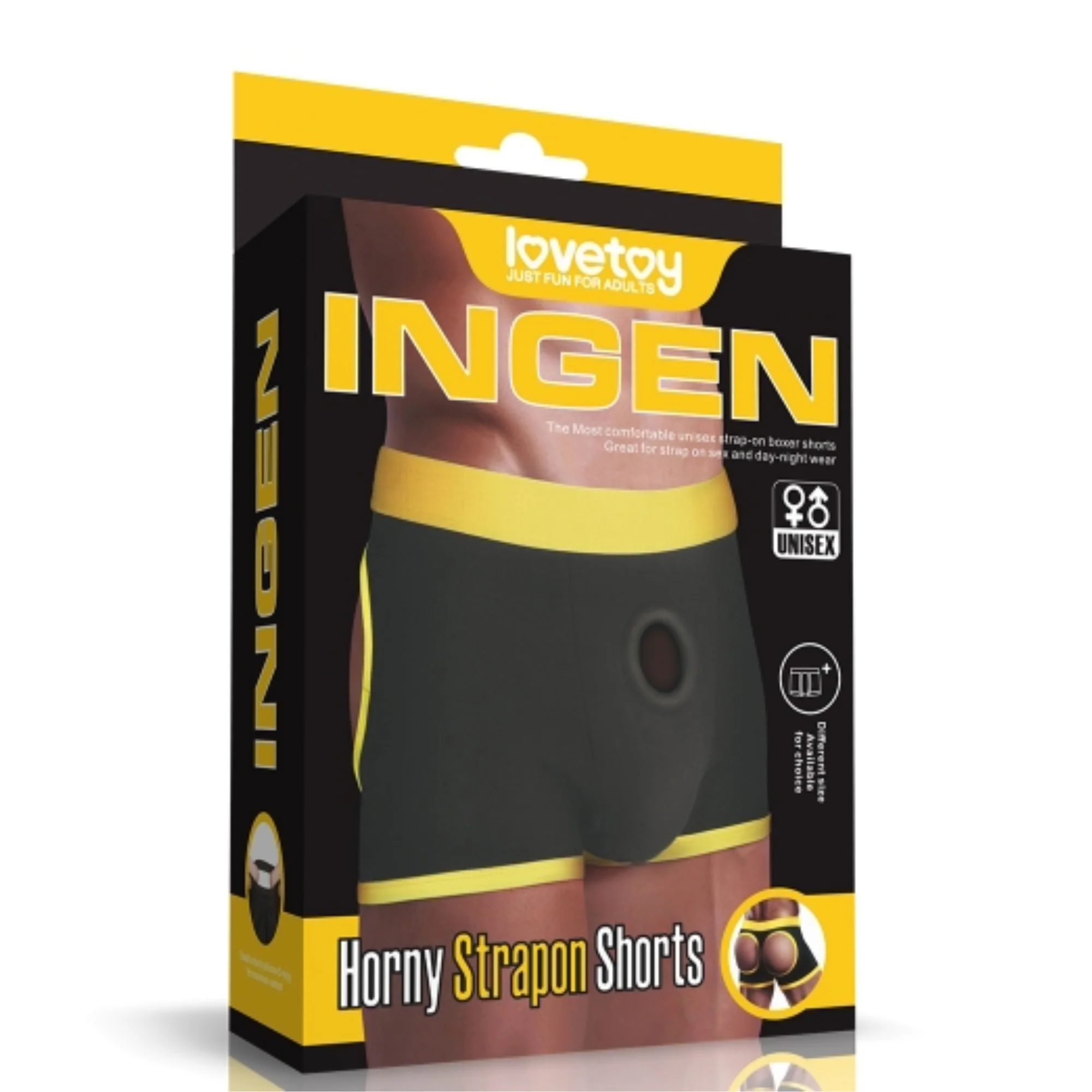 INGEN Unisex Horny Strap-On Shorts with Silicone O-Ring