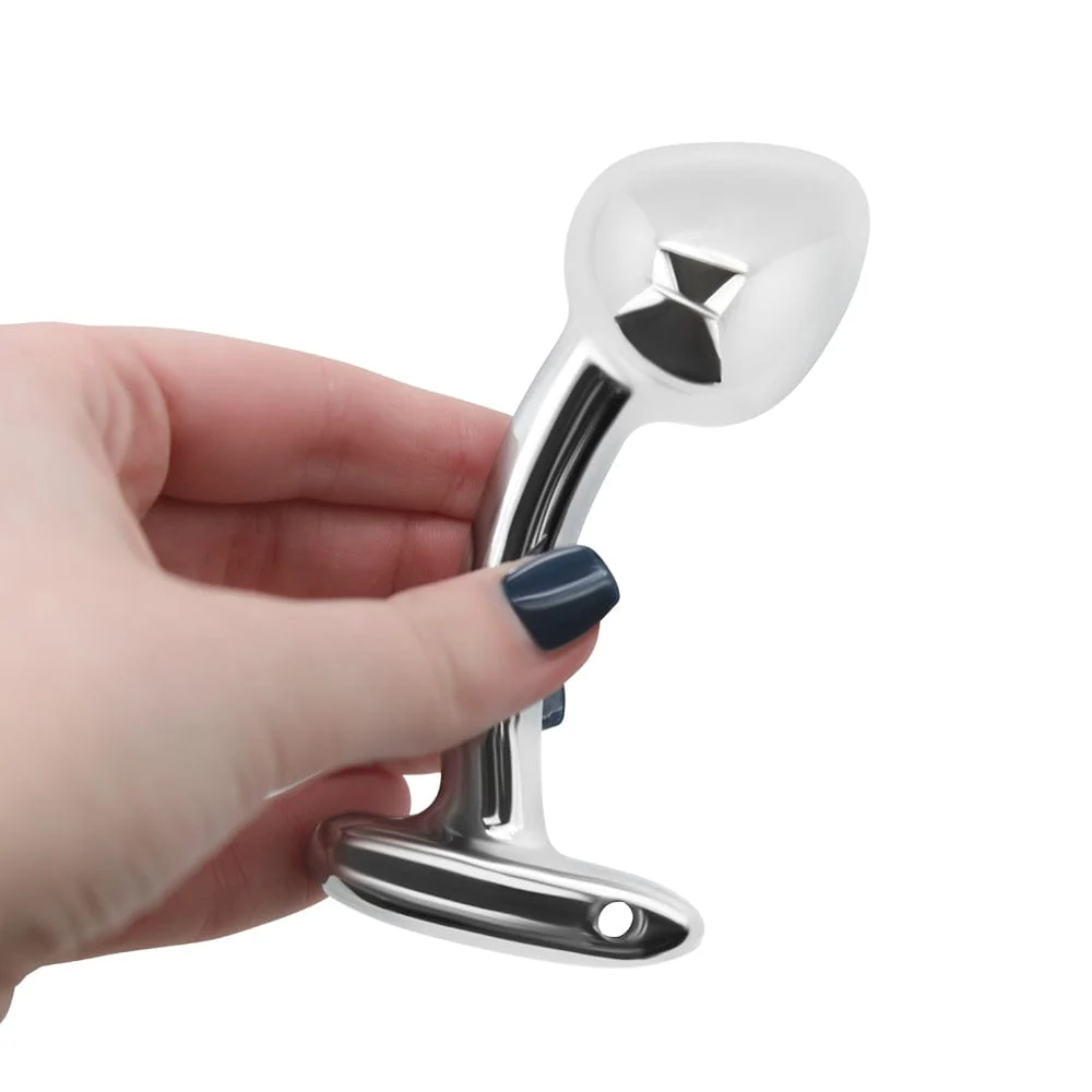 Curved Metal Prostate Pull Bead Plug in Three Sizes