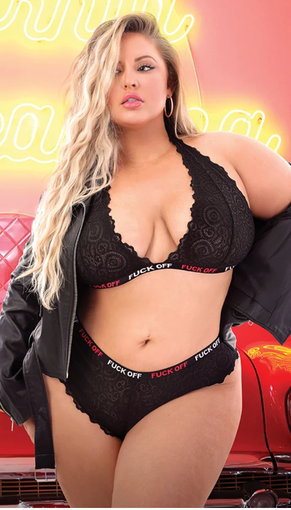Tease Lace Bralette and Cheeky Panty Set in Black 黑色蕾丝无钢圈文胸与性感三角内裤套装