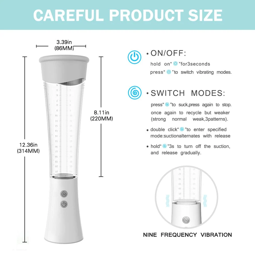 Titan Vibrating Penis Pump with 9 Vibration Modes