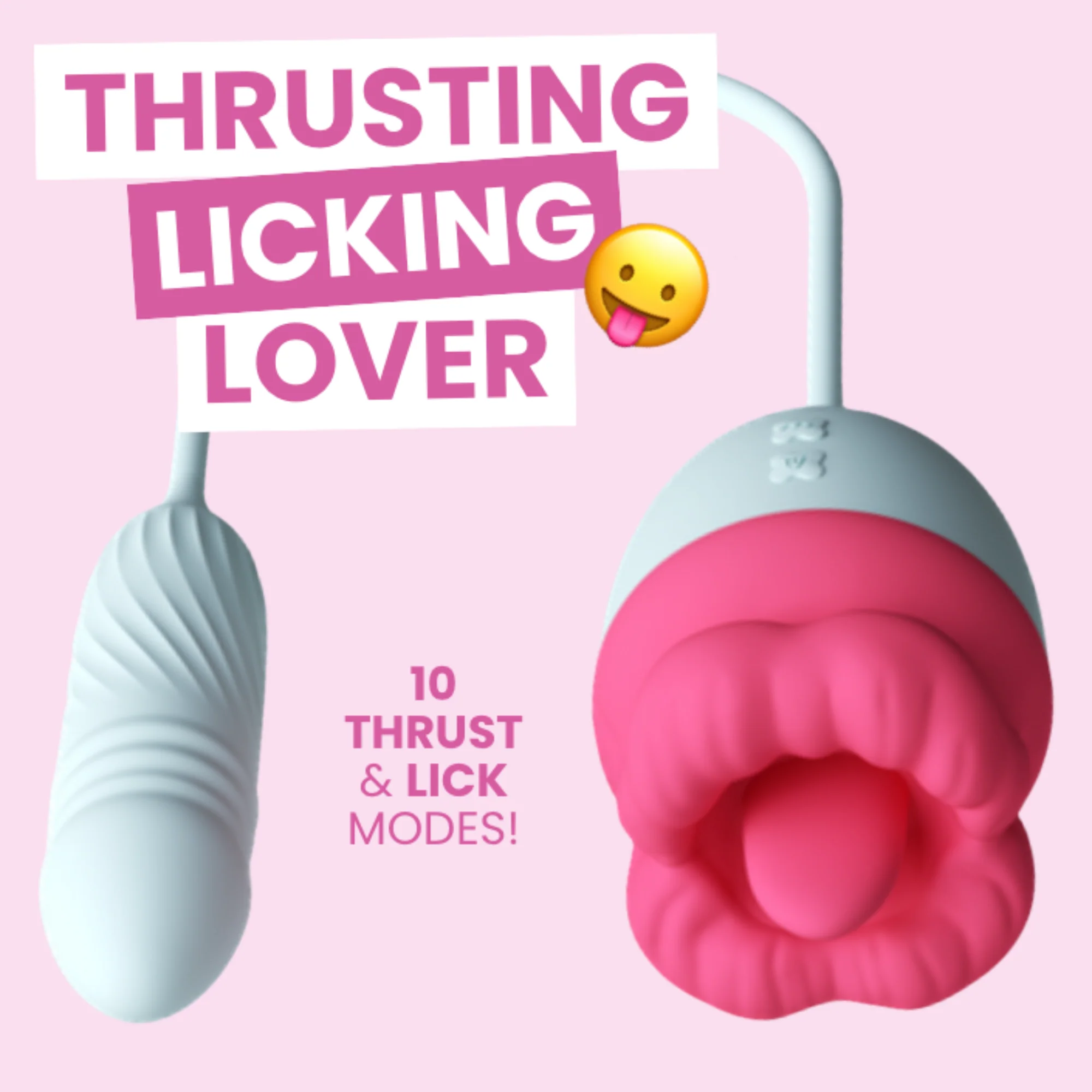 Pretty Pink Lips Flickering Tongue Toy with Thruster