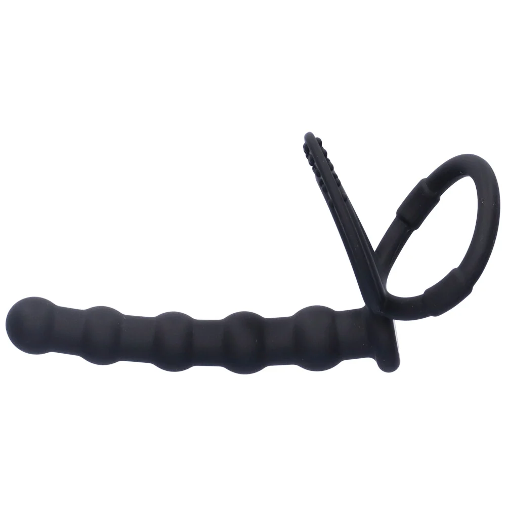Double Delight Dual Insertion Cock Ring With Anal Probe