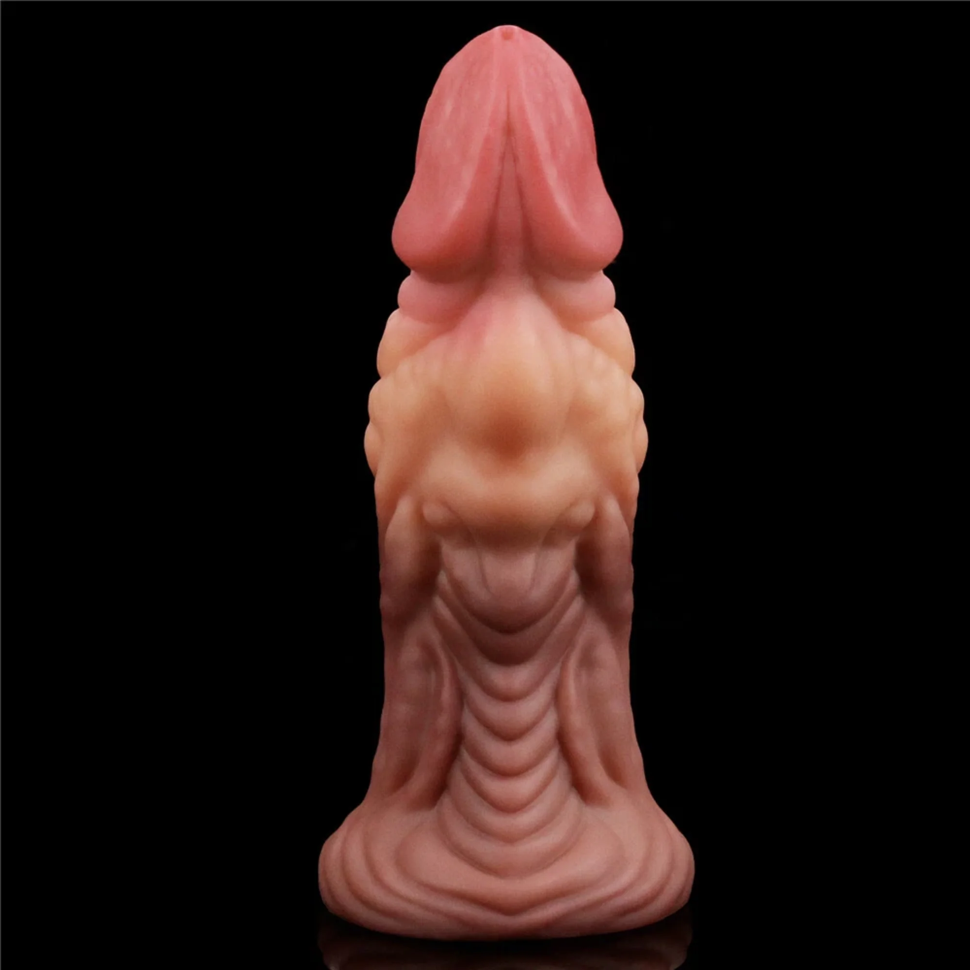 Dual-Density Textured Fantasy Dildo with Flared Base for Strap-On Play