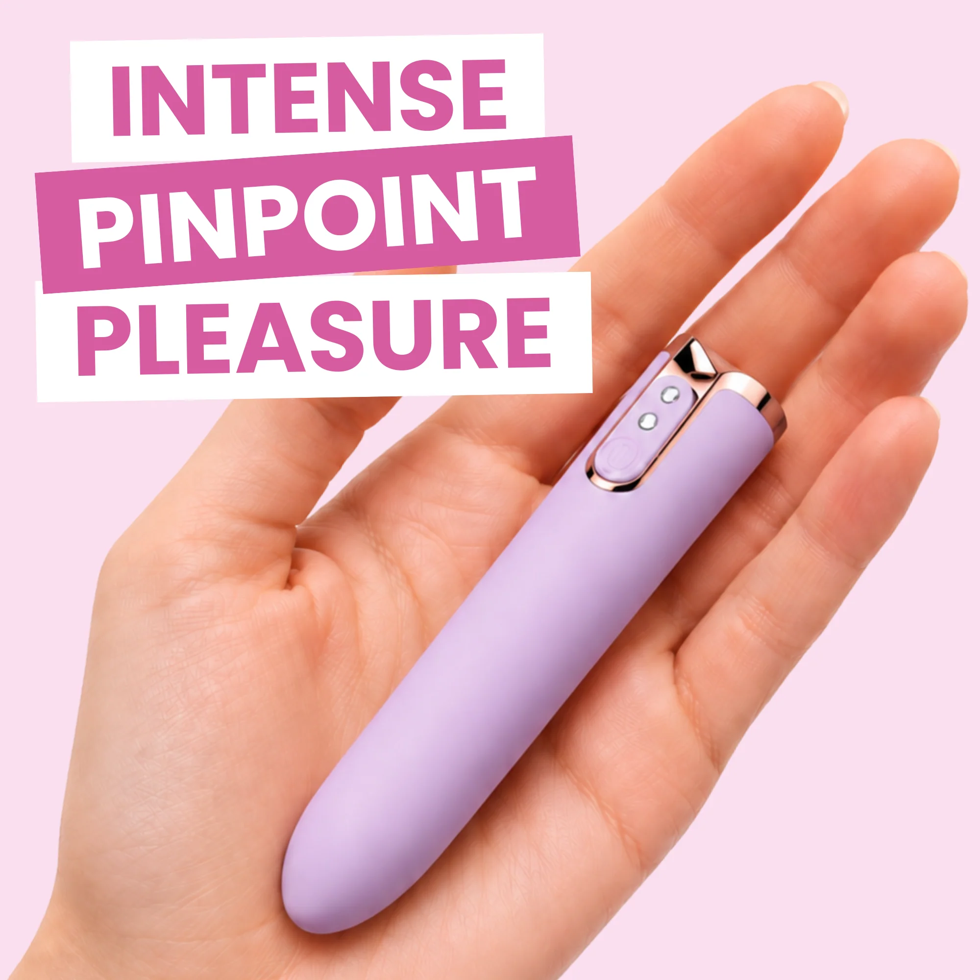 Lavender Lipstick Bullet Vibrator with Tapered Tip for Focused Clit Pleasure