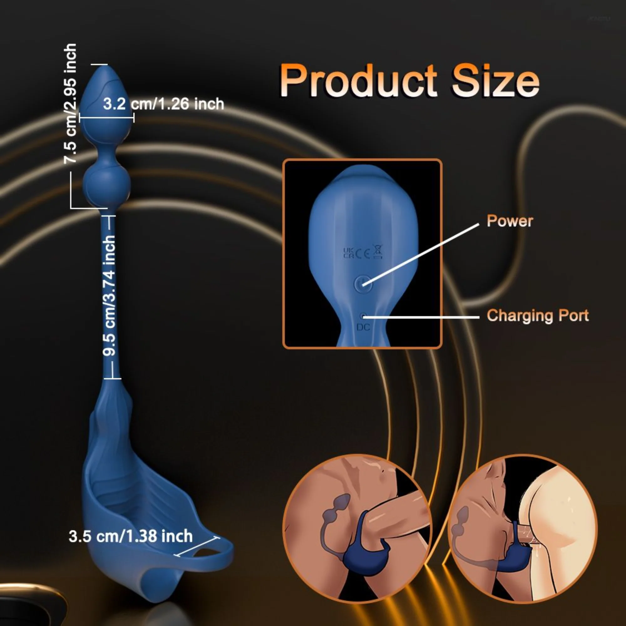 Cock Ring with Ball Cage and Anal Plug - Hugs Your Balls With Vibrations & Targets Your P-Spot!