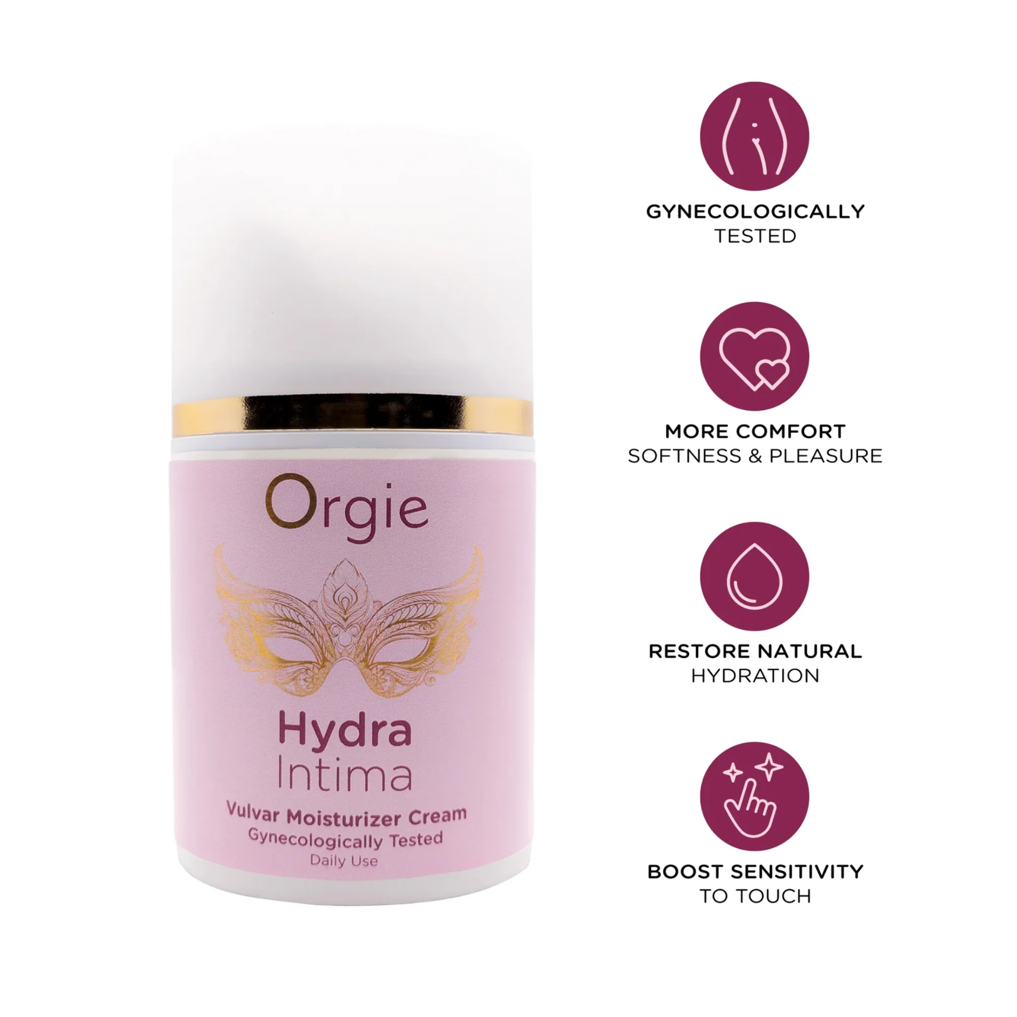 Orgie Hydra Intimate Vulva Moisturizer Cream 1.7oz for Daily Hydration