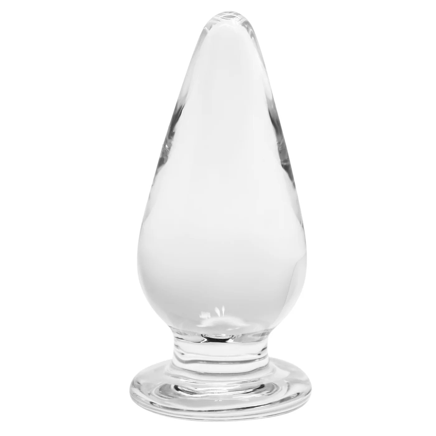 Large Glass Anal Plug with Tapered Tip and Velvet Storage Bag