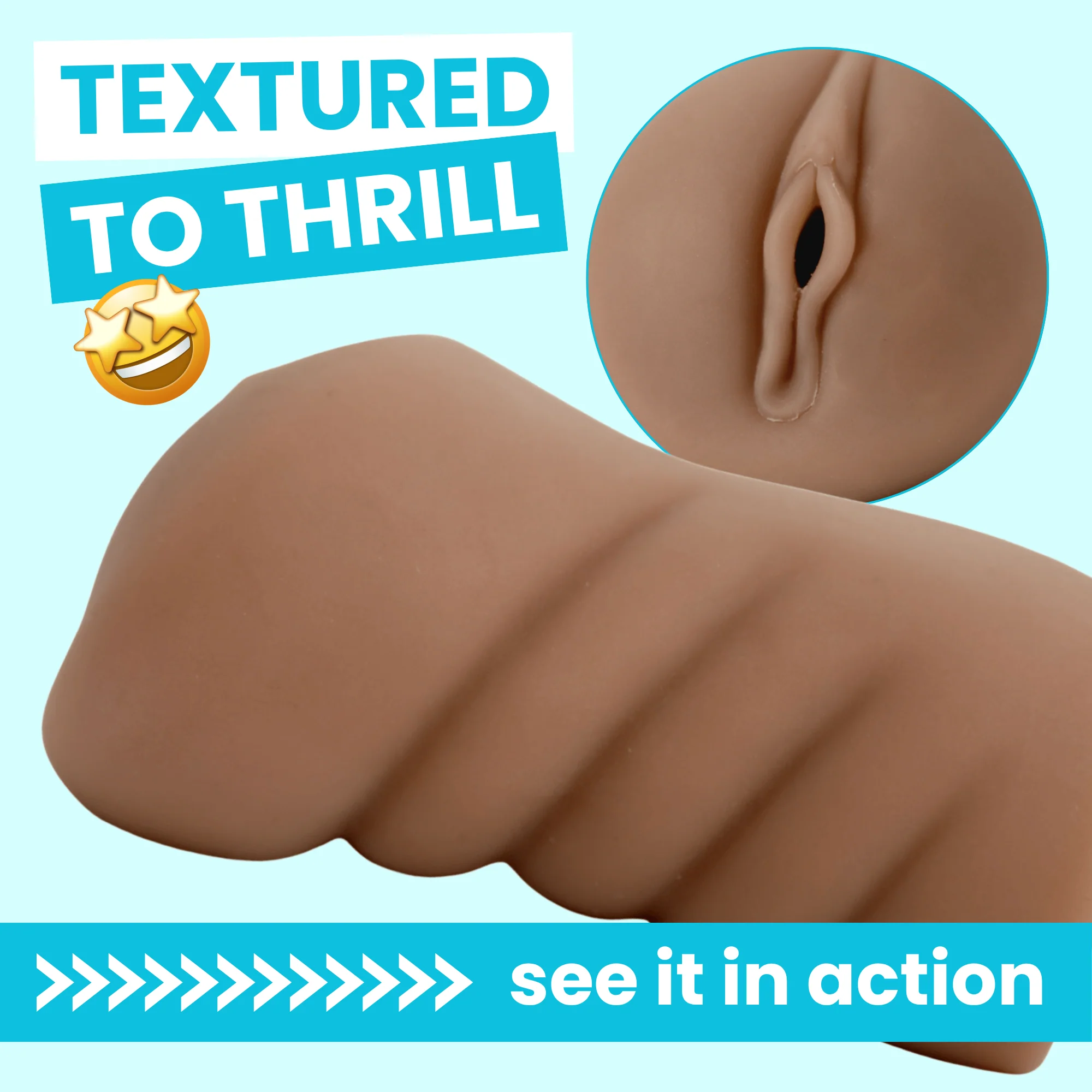 Easy Grip Pocket Pussy with Textured Tunnel and Outer Ridges