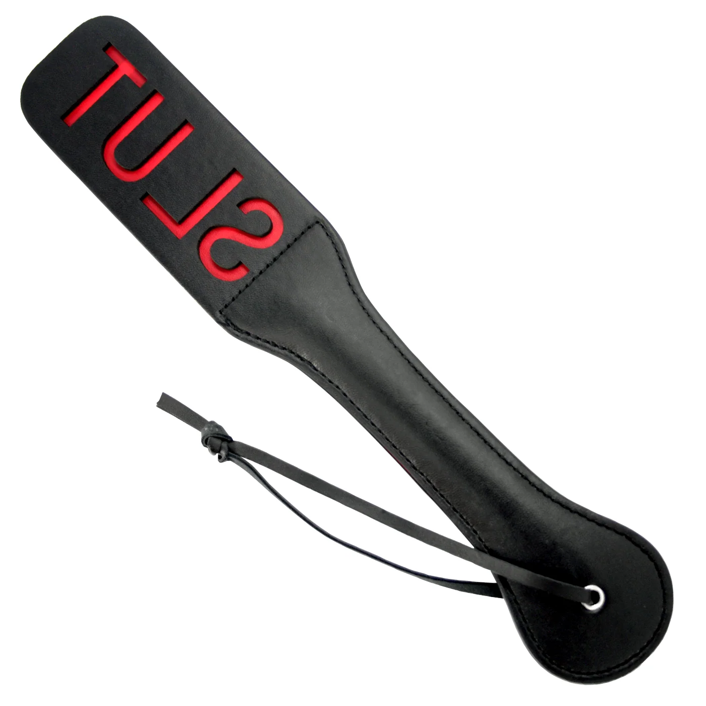 Leather Impressions Hand-Stitched Spanking Paddle with Cut-Out Word