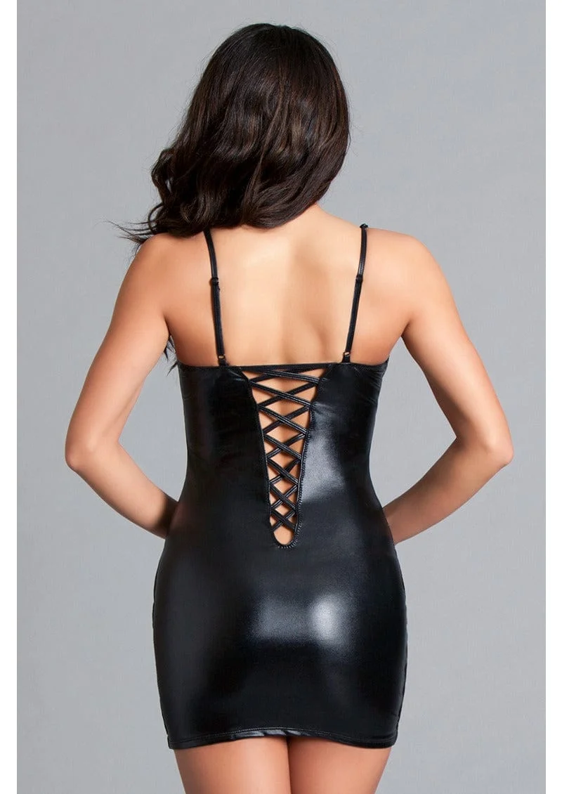 BeWicked Elisa Dress Deep Plunge Mini With Cross Straps