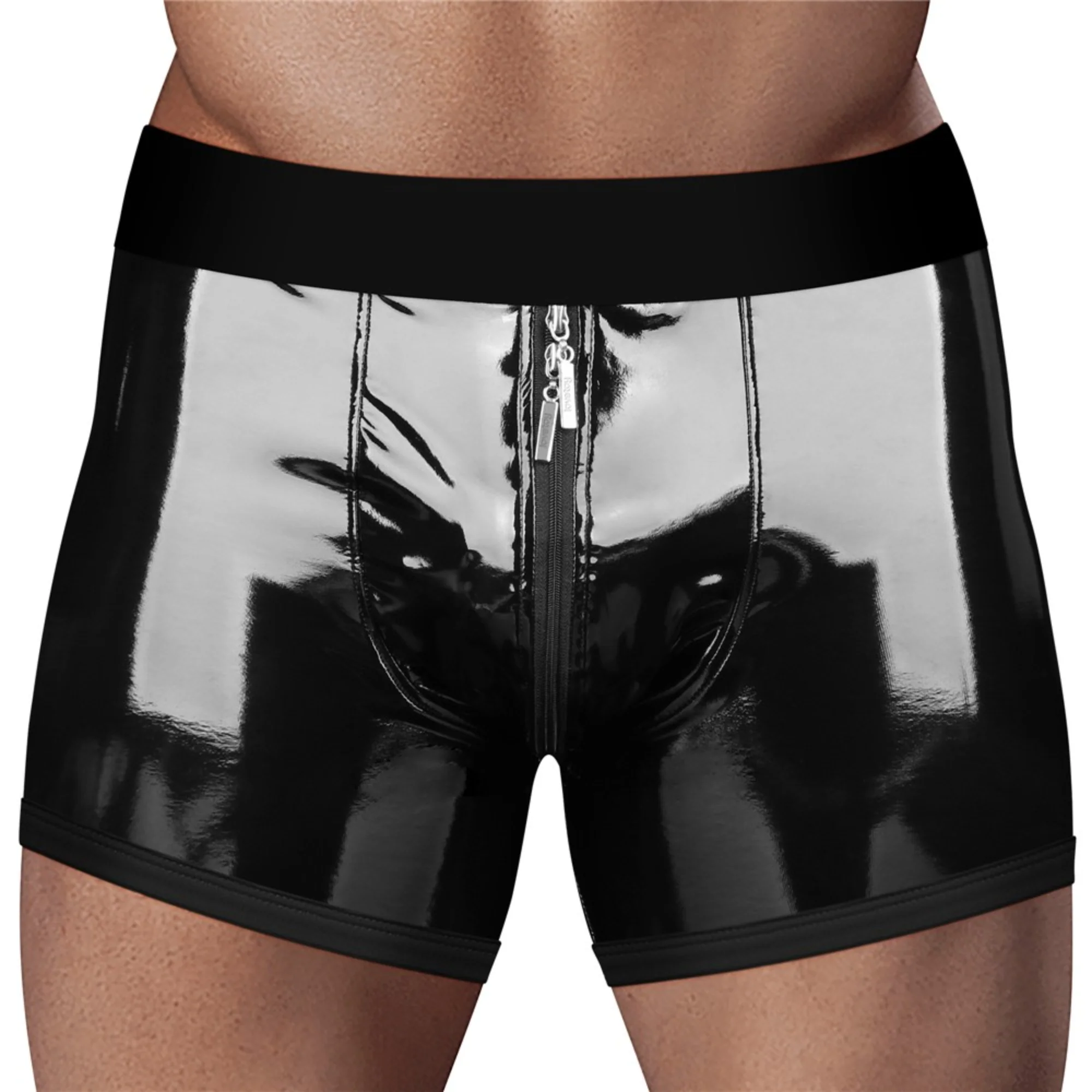 INGEN Chic Strap-On Shorts Faux Leather Packing Shorts with O-Ring