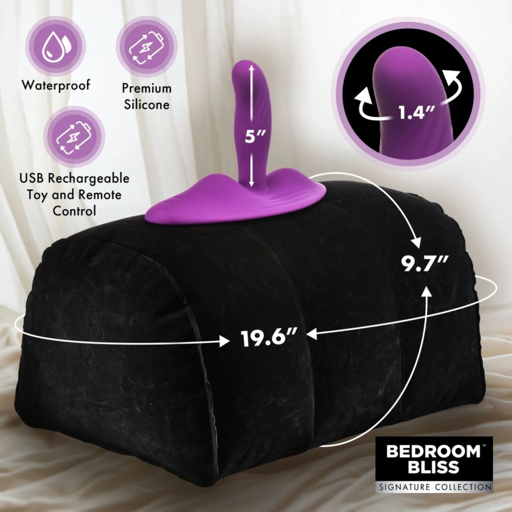 Bedroom Bliss Love Rider Inflatable Cushion with Detachable Vibrating G-Spot Grinder