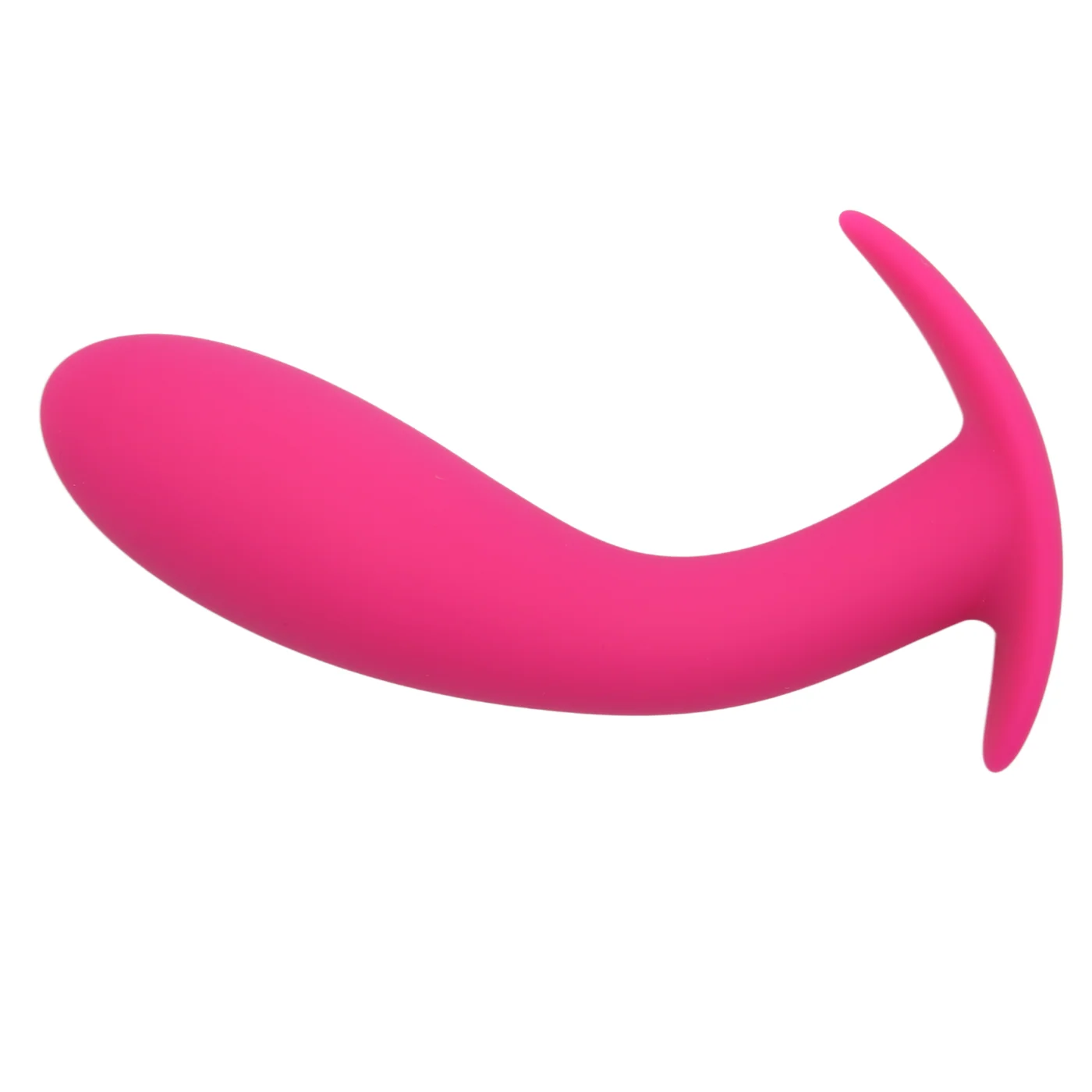 Curved Silicone Butt Plug with Flared Base for Anal Play