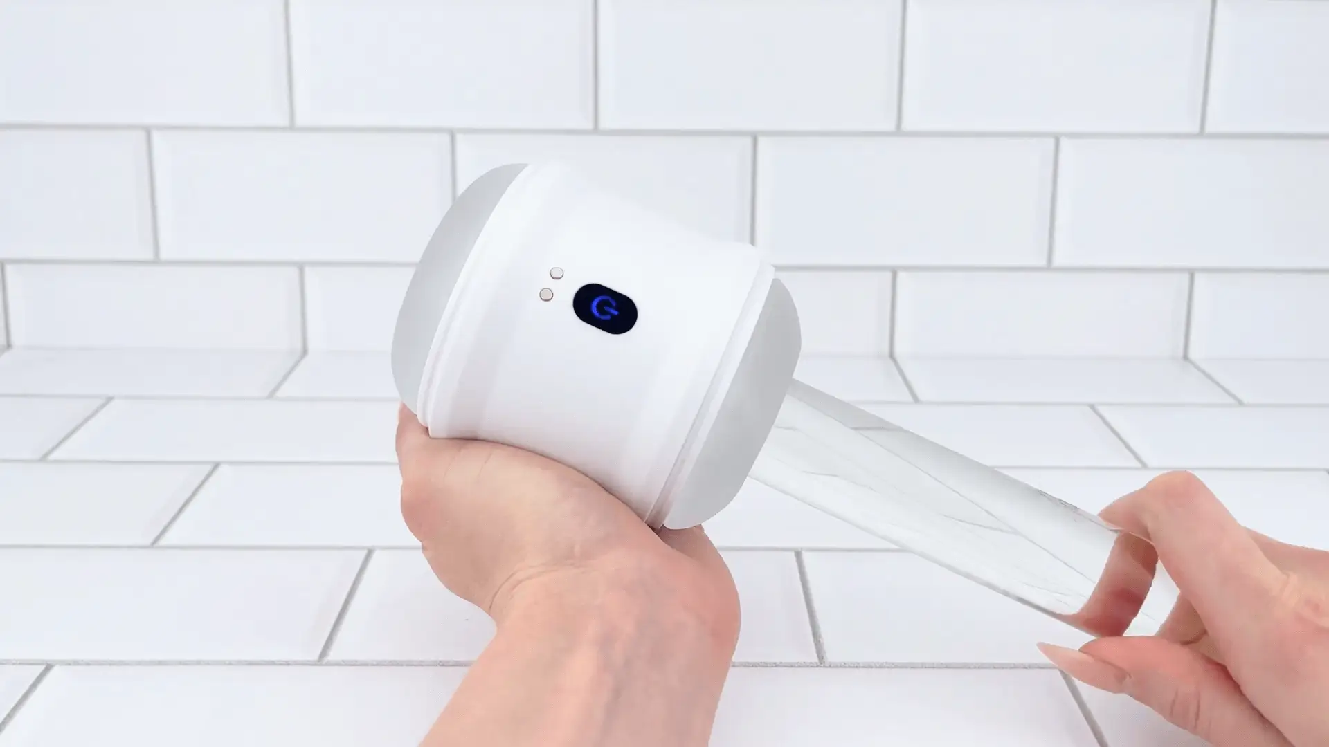 Open-Ended Vibrating Male Masturbator with Nubby Jelly Sleeve