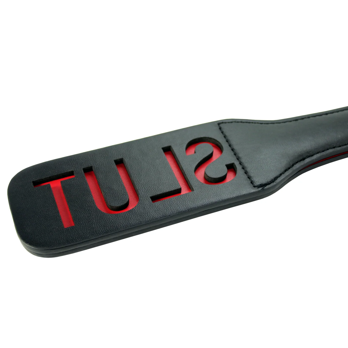 Leather Impressions Hand-Stitched Spanking Paddle with Cut-Out Word