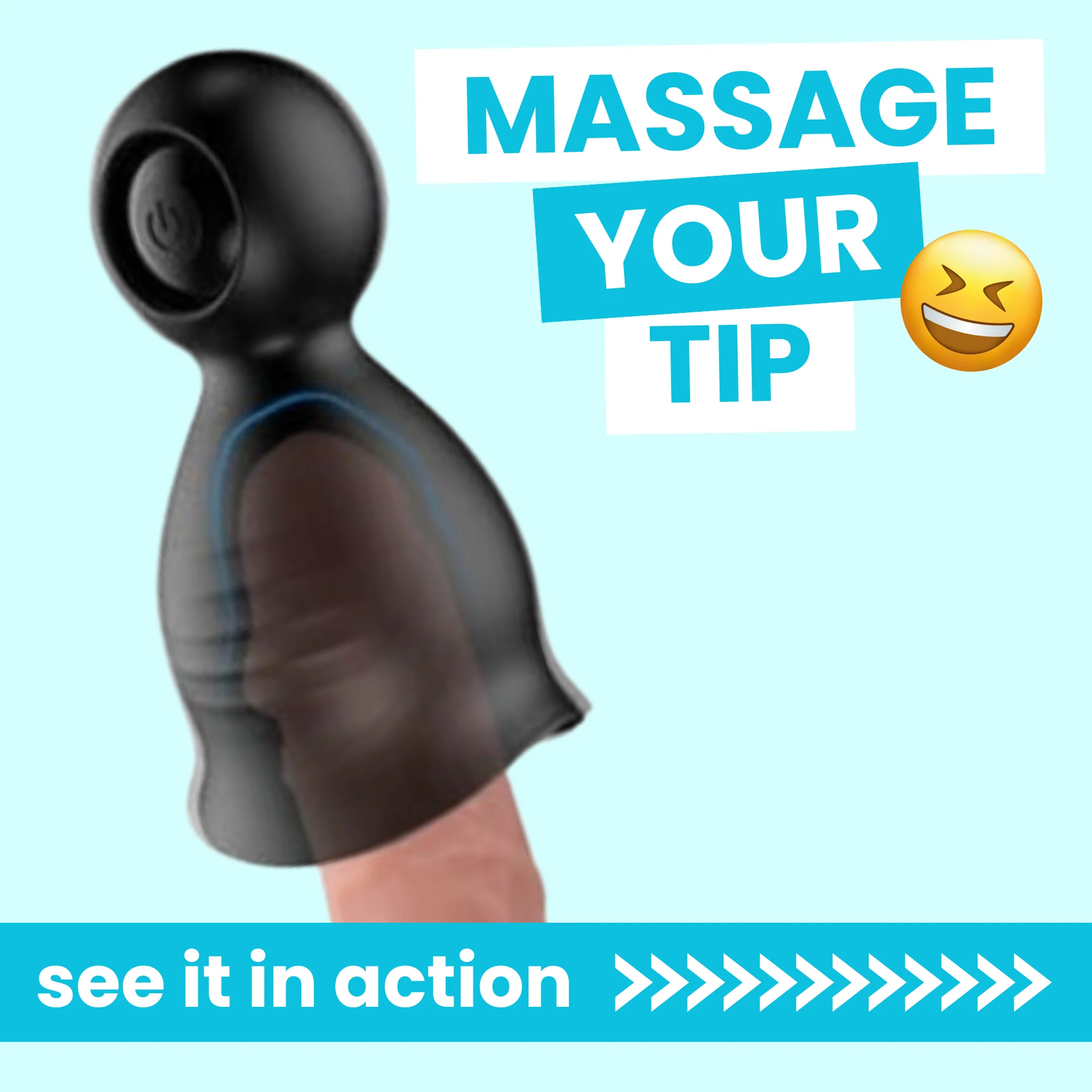 Eros Penis Head Massager with 9 Vibration Modes and Textured Sleeve