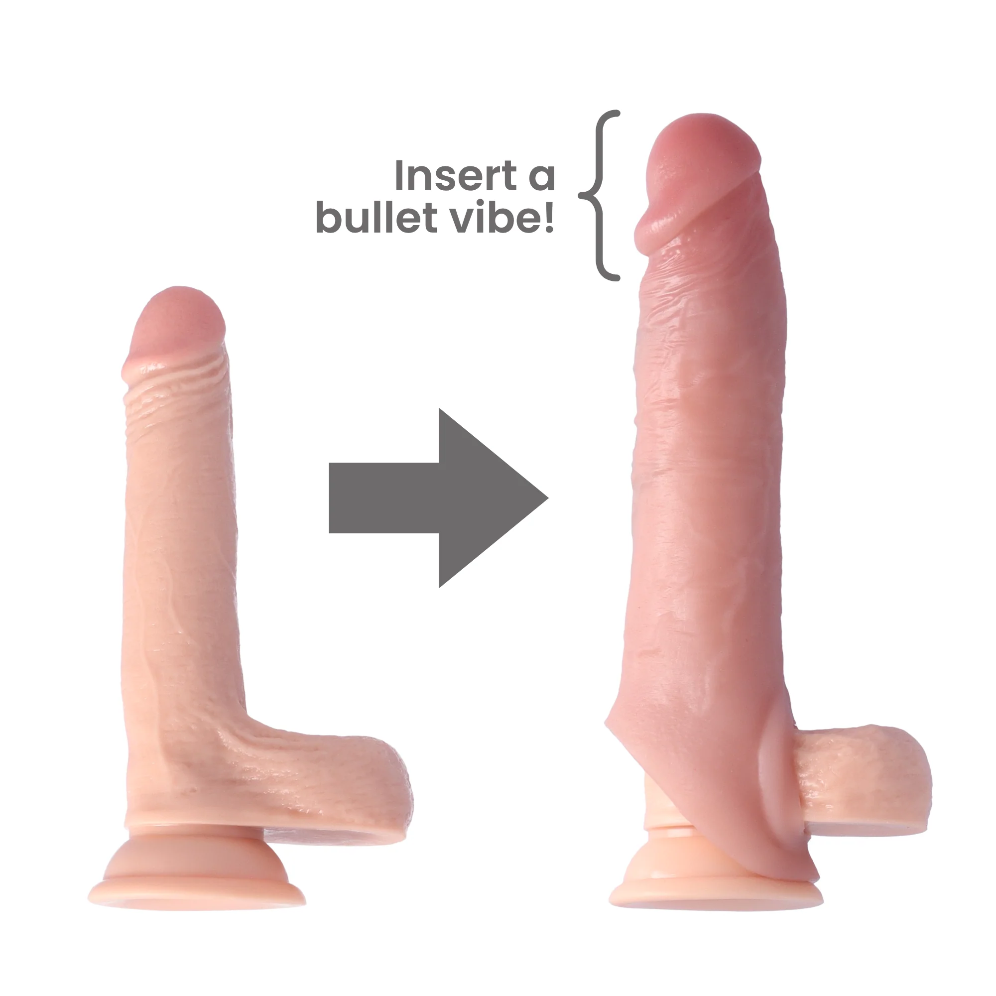 Realistic Penis Sleeve - Add Extra Length Or Slip In A Bullet For Intense Play!