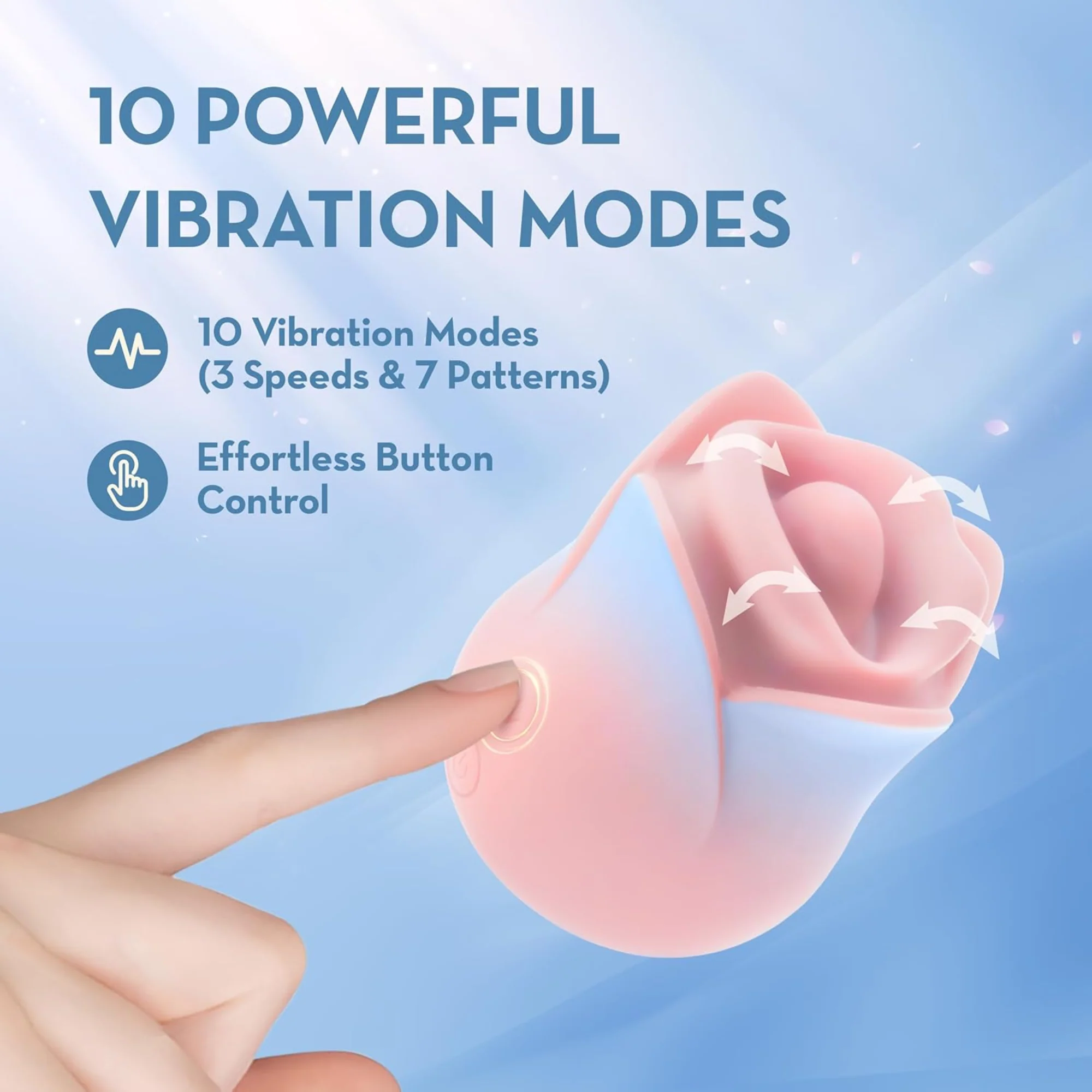 Blush Collection French Kiss Rose Stimulator - Nibbles On Your Clit with Powerful Vibrations!