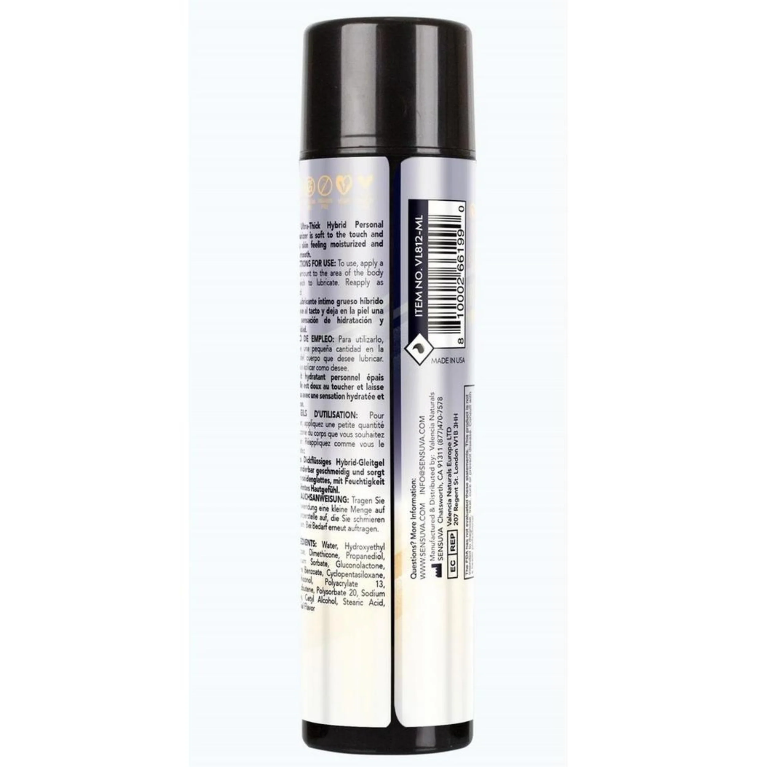 Sensuva Ultra-Thick Anal Hybrid Lubricant Original Unflavored 5.1 oz