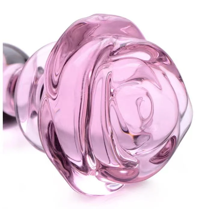 Bloom Rose Glass Anal Plug for Beginners and Temperature Play
