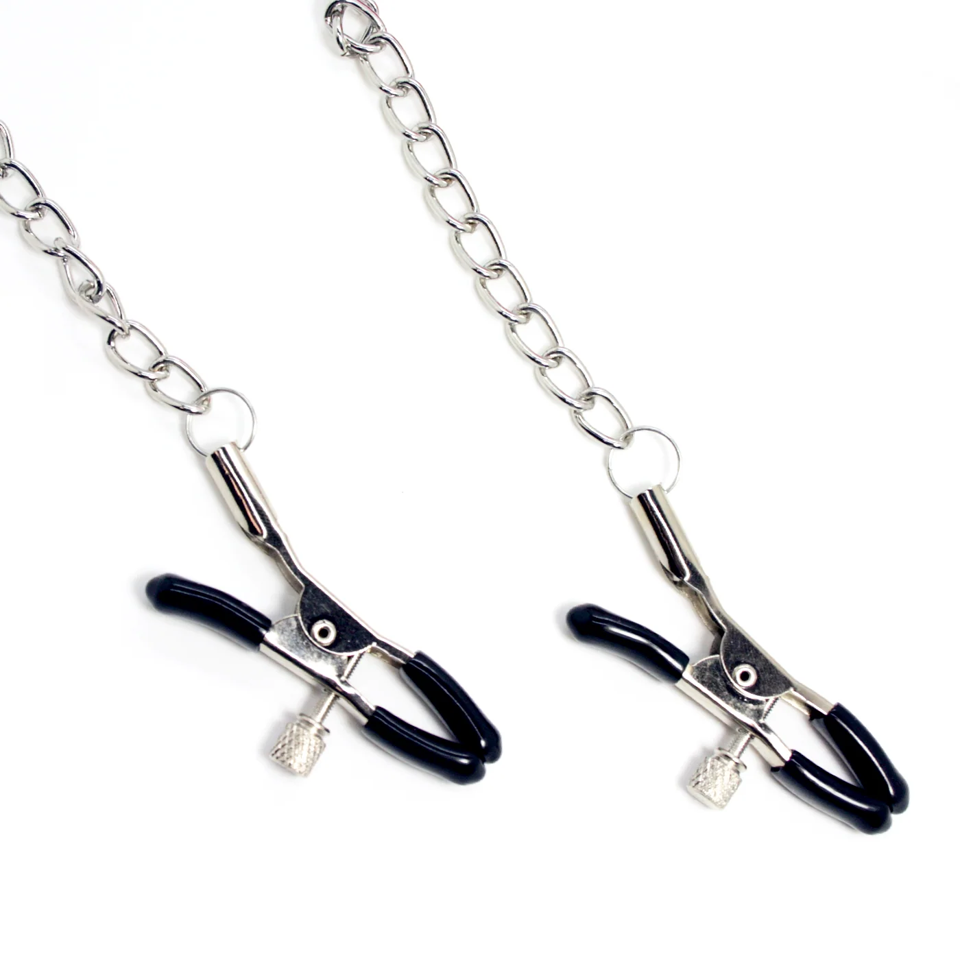 Silicone Ball Gag and Adjustable Nipple Clamp Bondage System