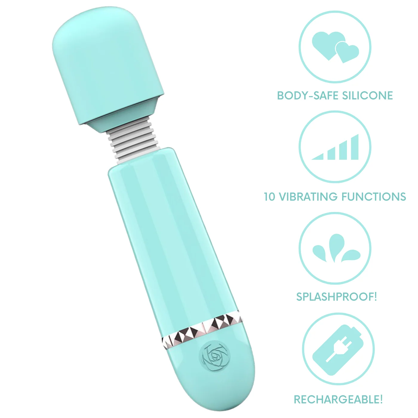 Rechargeable Handheld Mini Wand Massager with 10 Modes