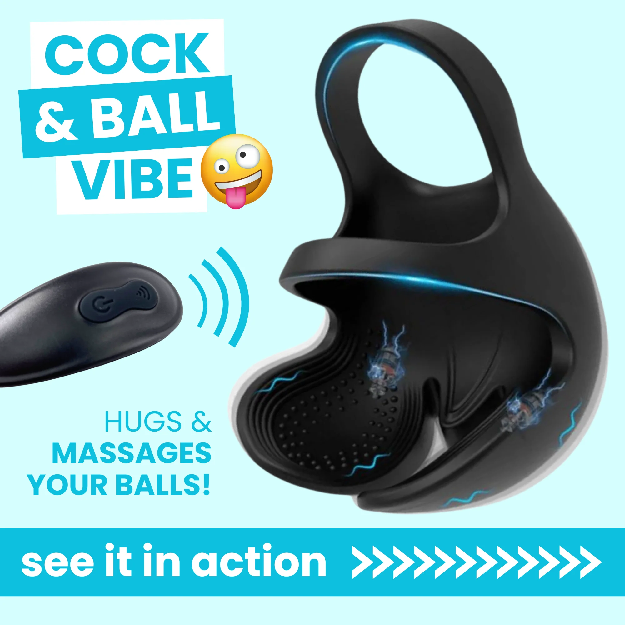 Laska Remote Cock and Ball Vibrator with 95-Minute Charge