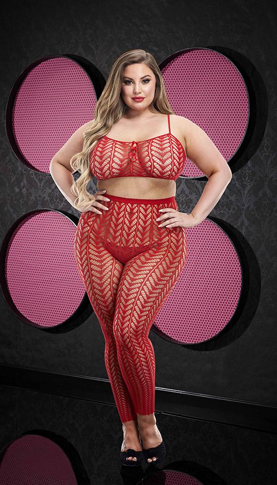 See-Through Crop Top and Pants Set with Spaghetti Straps and Satin Bows