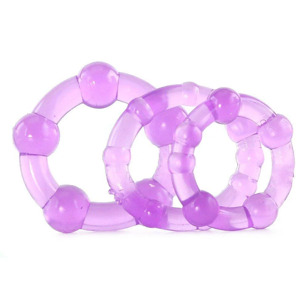 Super Ring 三件套 不同尺寸和纹理的弹力阴茎环