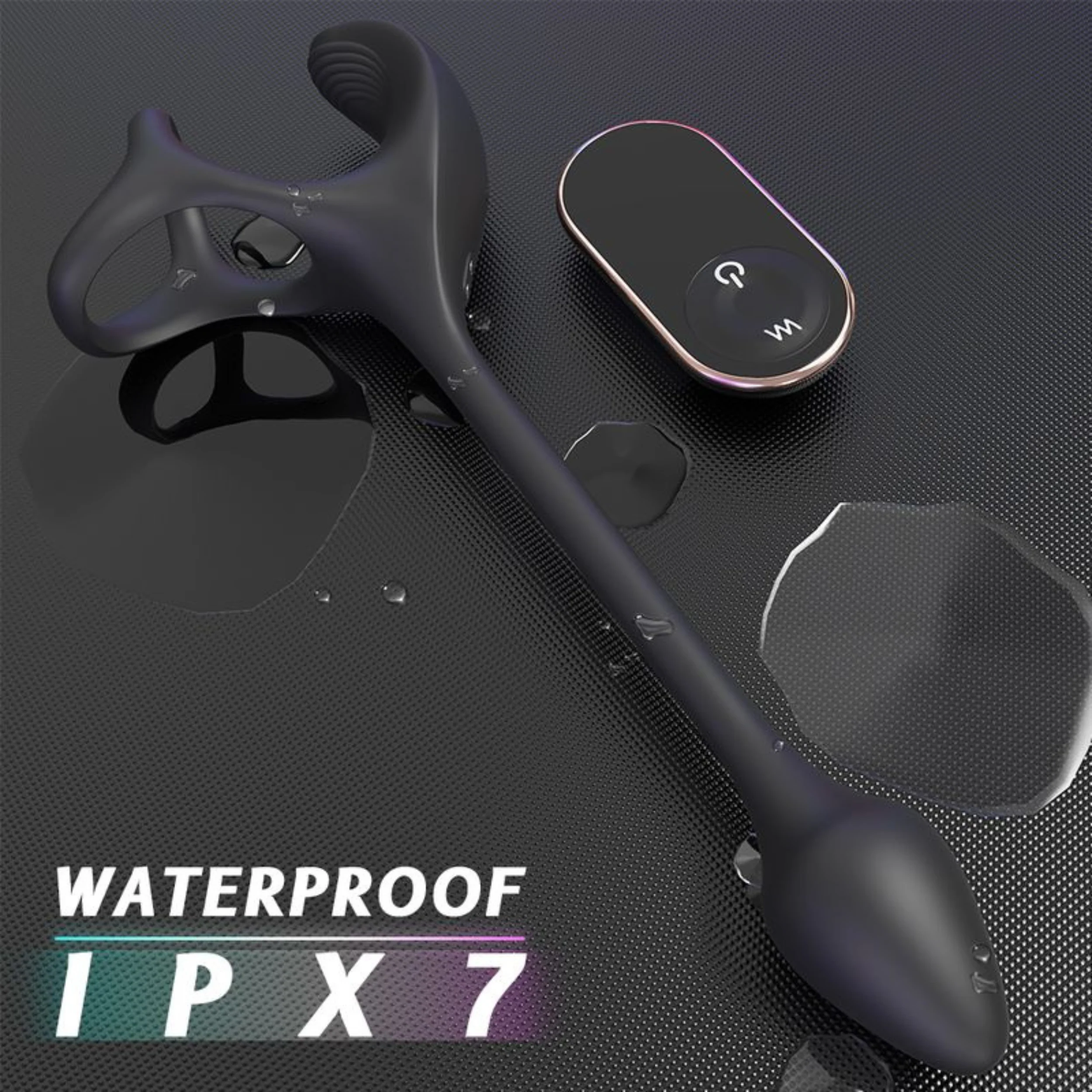 Triple Stimulating Vibrating Silicone Cock Ring with Remote - Penis, Scrotum, and Anal Vibes!