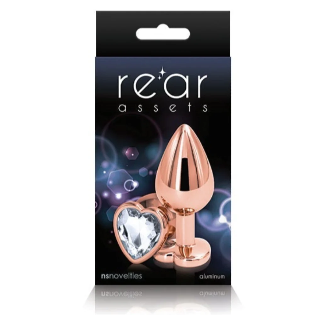 Rainbow Heart Jeweled Metal Butt Plug for a Romantic Look