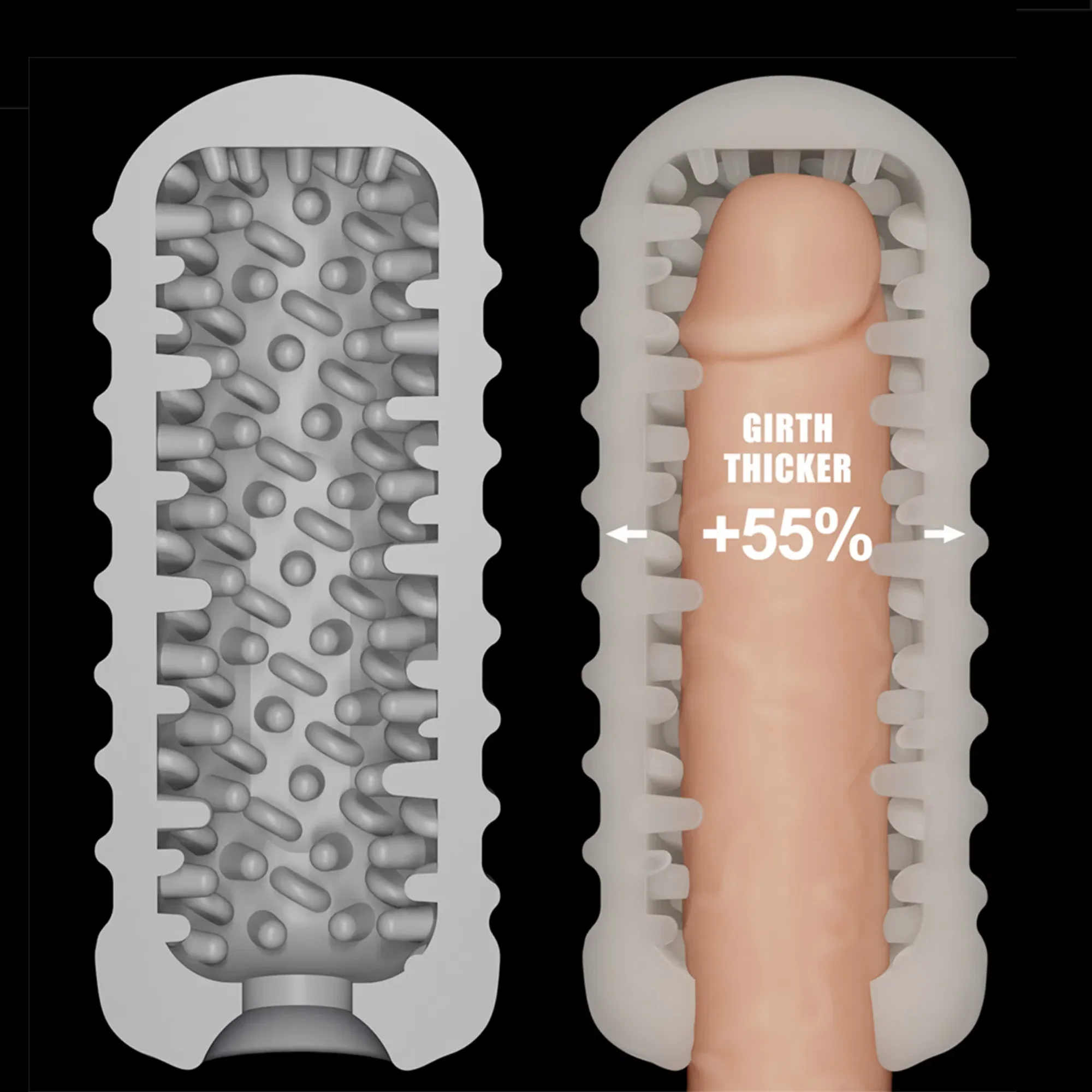 Knight's Ring Vibrating Sleeve- Use for Girth Enhancement or as a Masturbator!