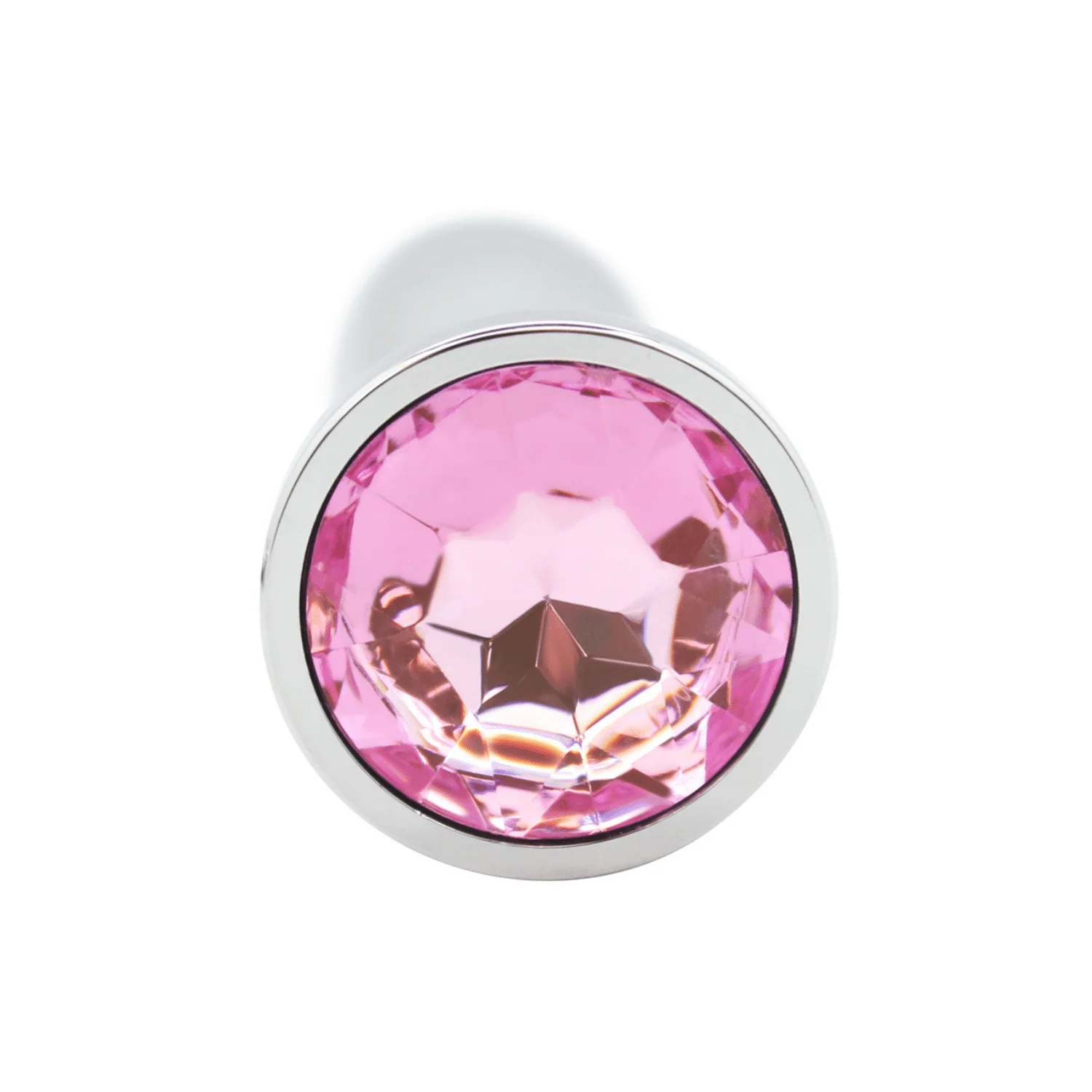Bulbed Metal Butt Plug with Jewel and Screw-Off Base