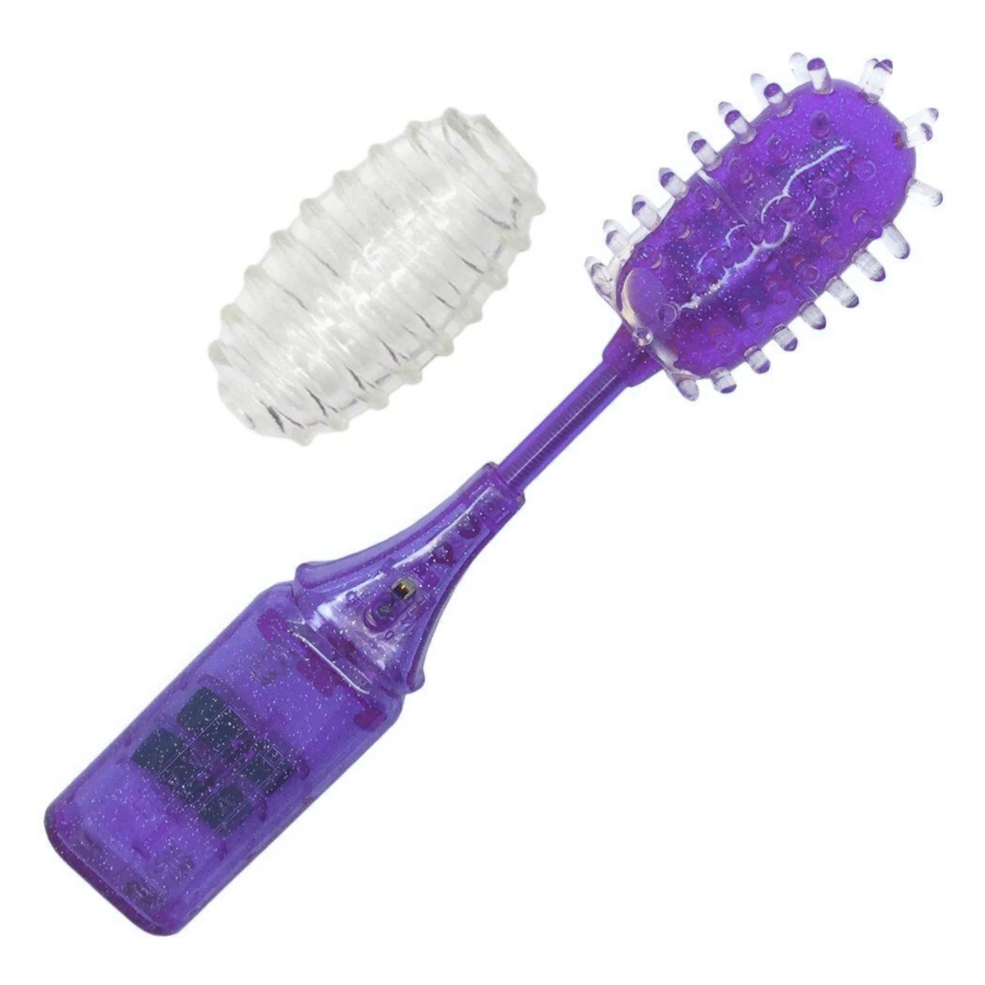 8 Inch Love Wand Clit Vibrator with Two Textured Sleeves
