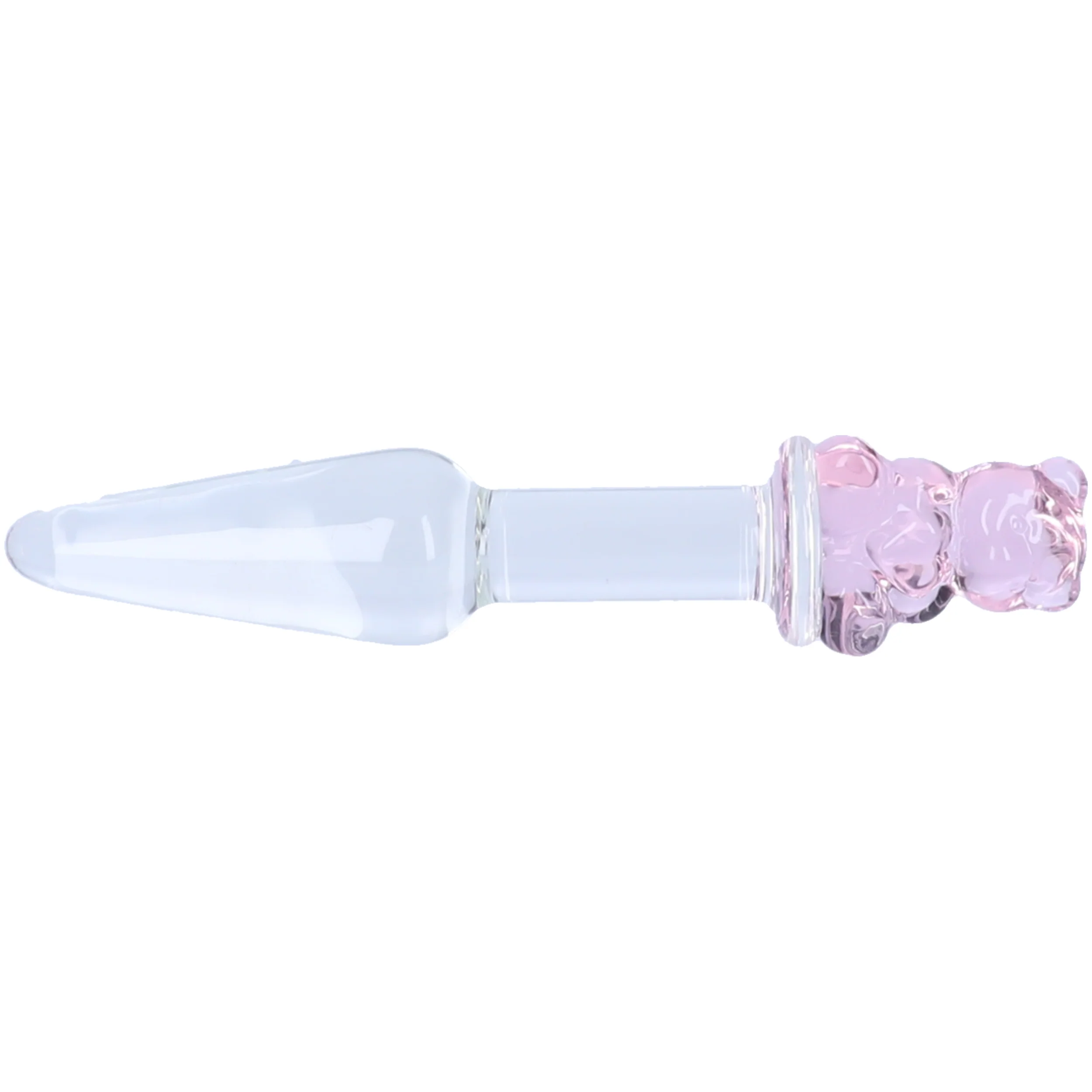 Tapered Teddy Bear Glass Anal Plug for Beginners and Partner Play