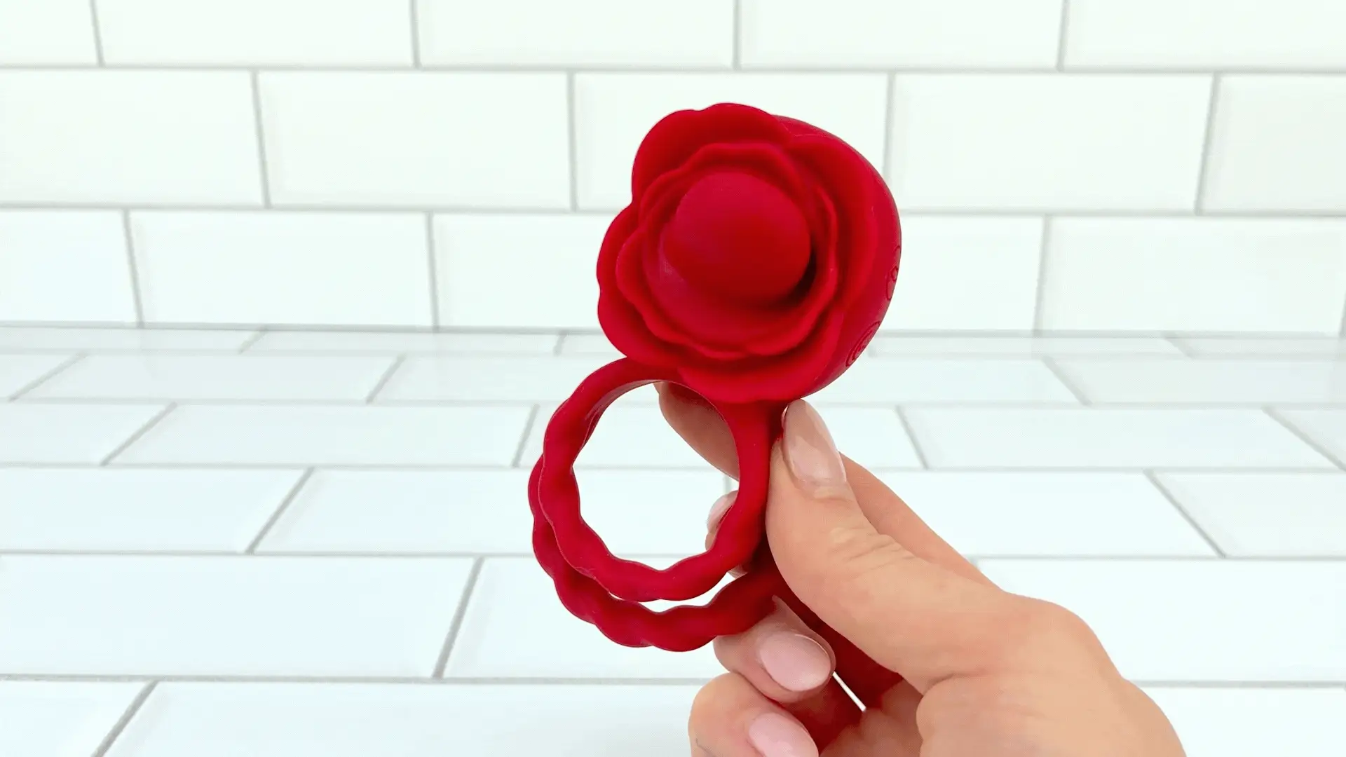 Twirling Tongue Flower Silicone C-Ring - Give Her Oral During Sex While Staying Rock Hard!
