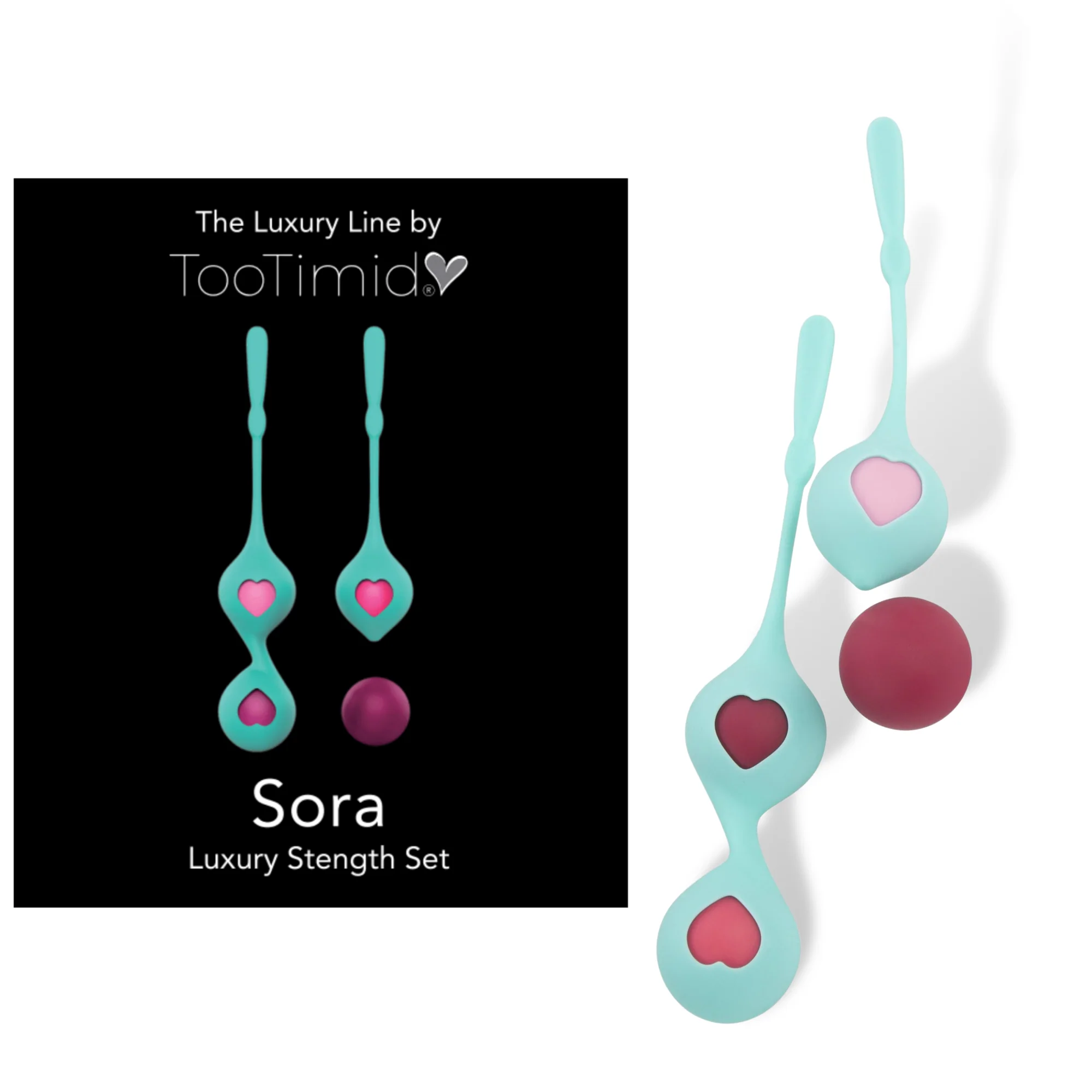 SORA Duo Tone Kegel Ball and Pleasure Ball Exerciser Set with Weighted Balls
