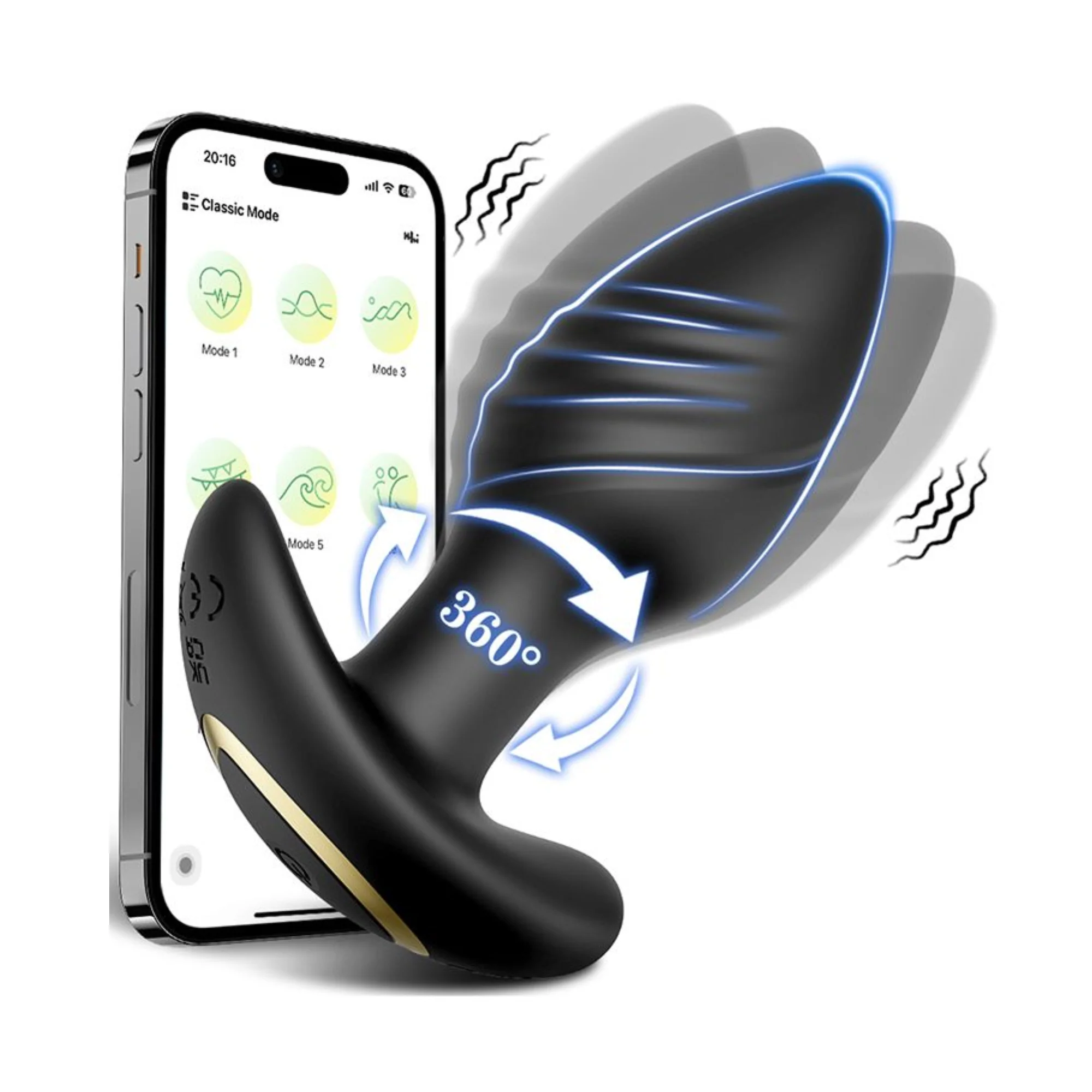 Vibrating & Rotating Bluetooth Butt Plug - Rotates Against Your P-Spot!