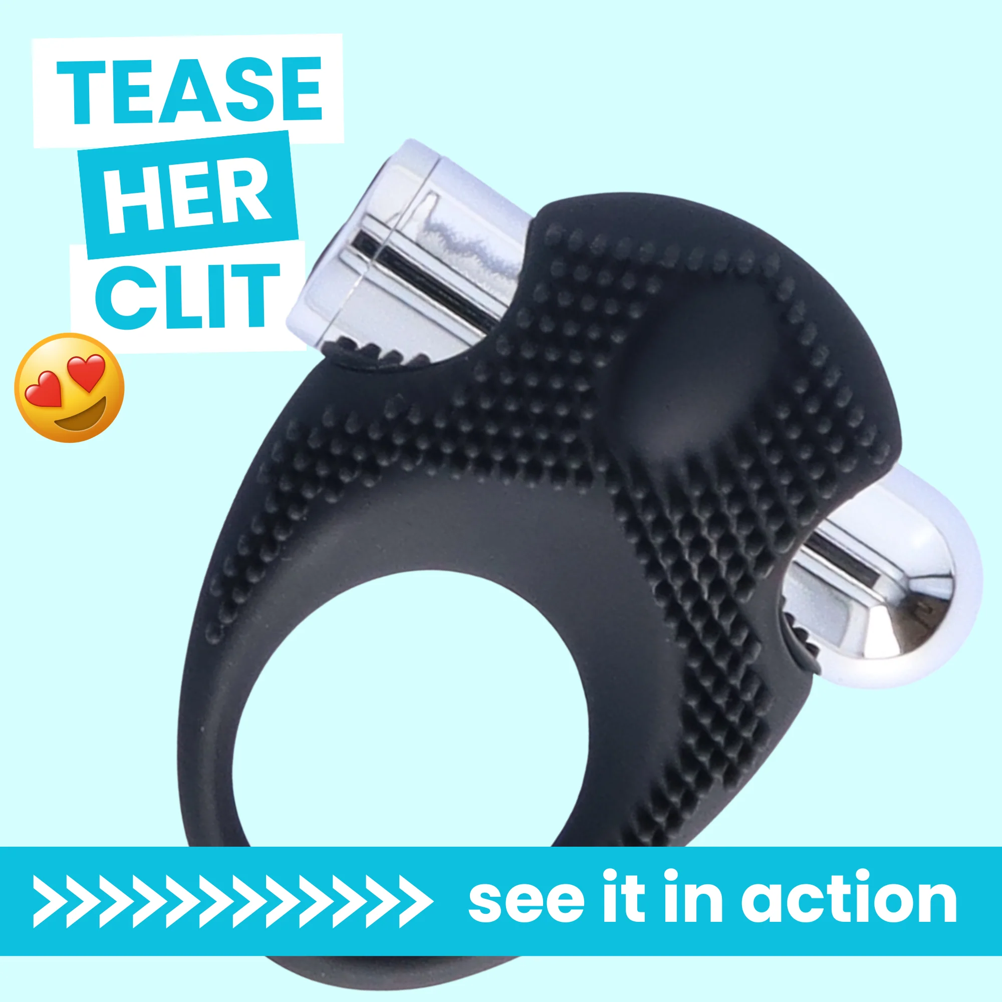 Silicone Vibrating Cock Ring with Raised Ticklers