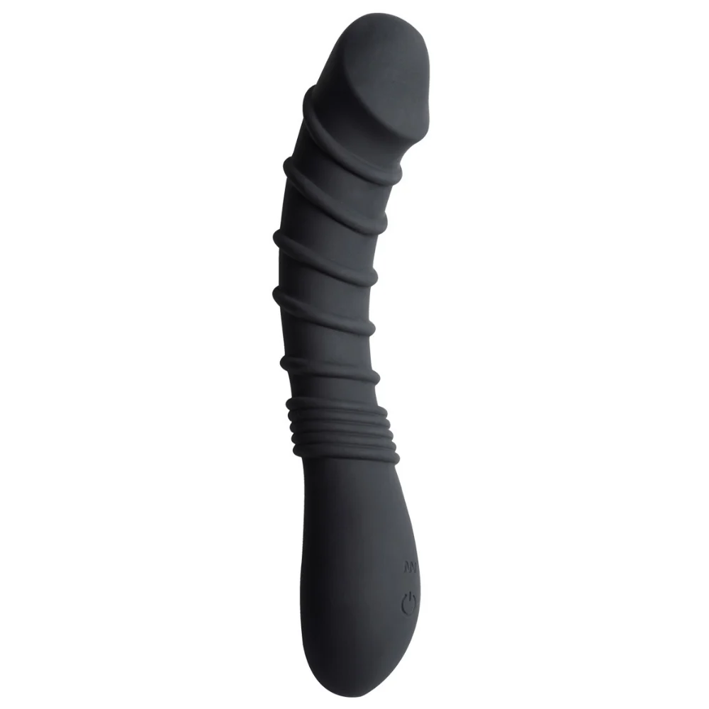 Ringed 硅胶振动强力假阳具，适用于G点与P点高潮