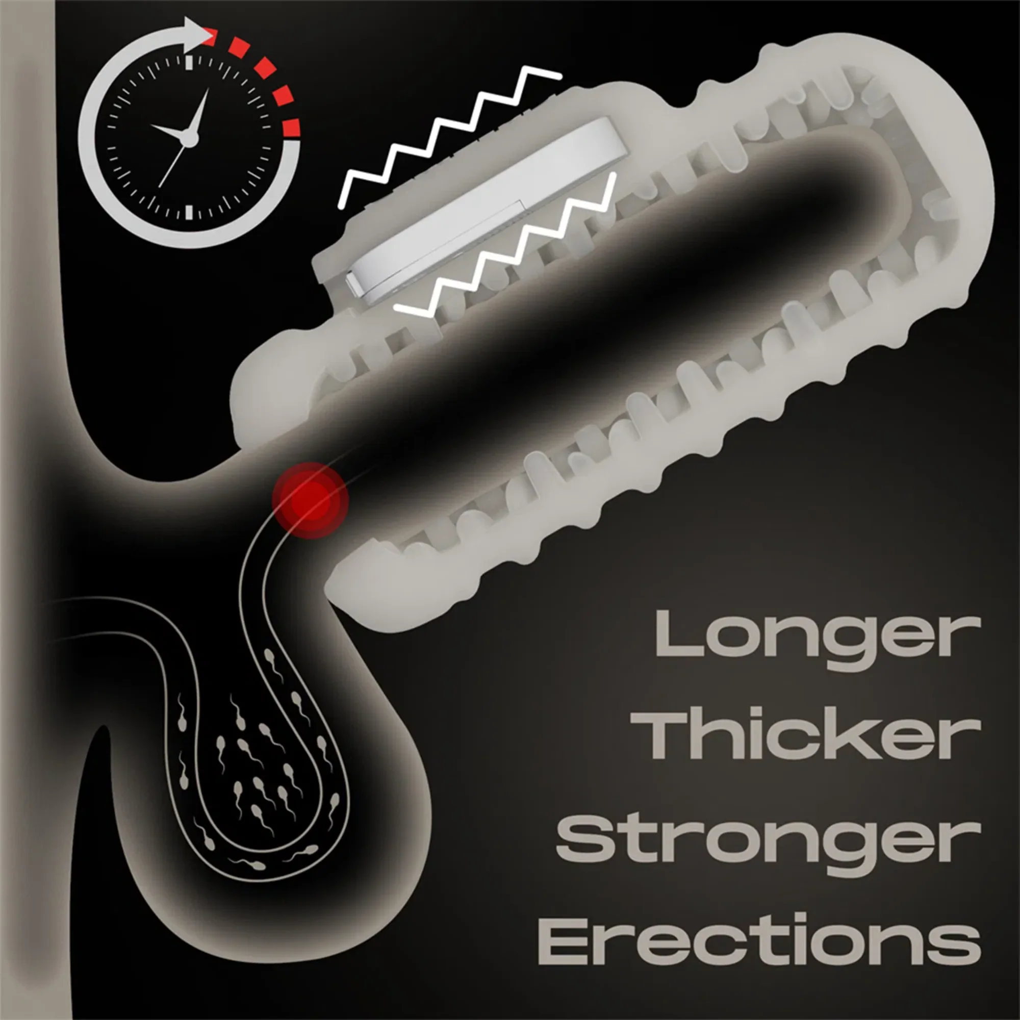 Knight's Ring Vibrating Sleeve- Use for Girth Enhancement or as a Masturbator!