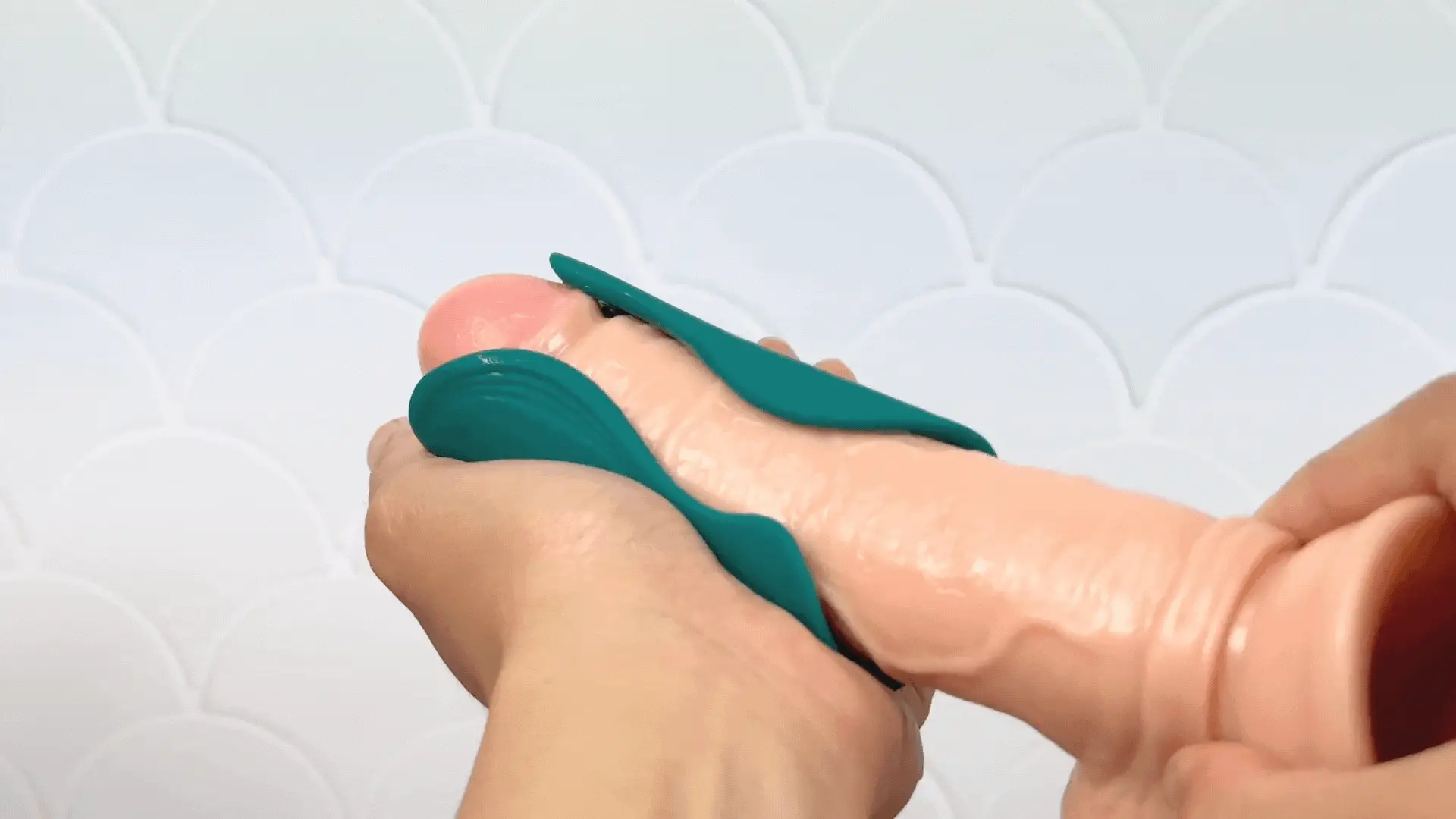 Vibrating Ribbed Silicone Penis Gripper Stroker for Rechargeable Solo and Couples Play