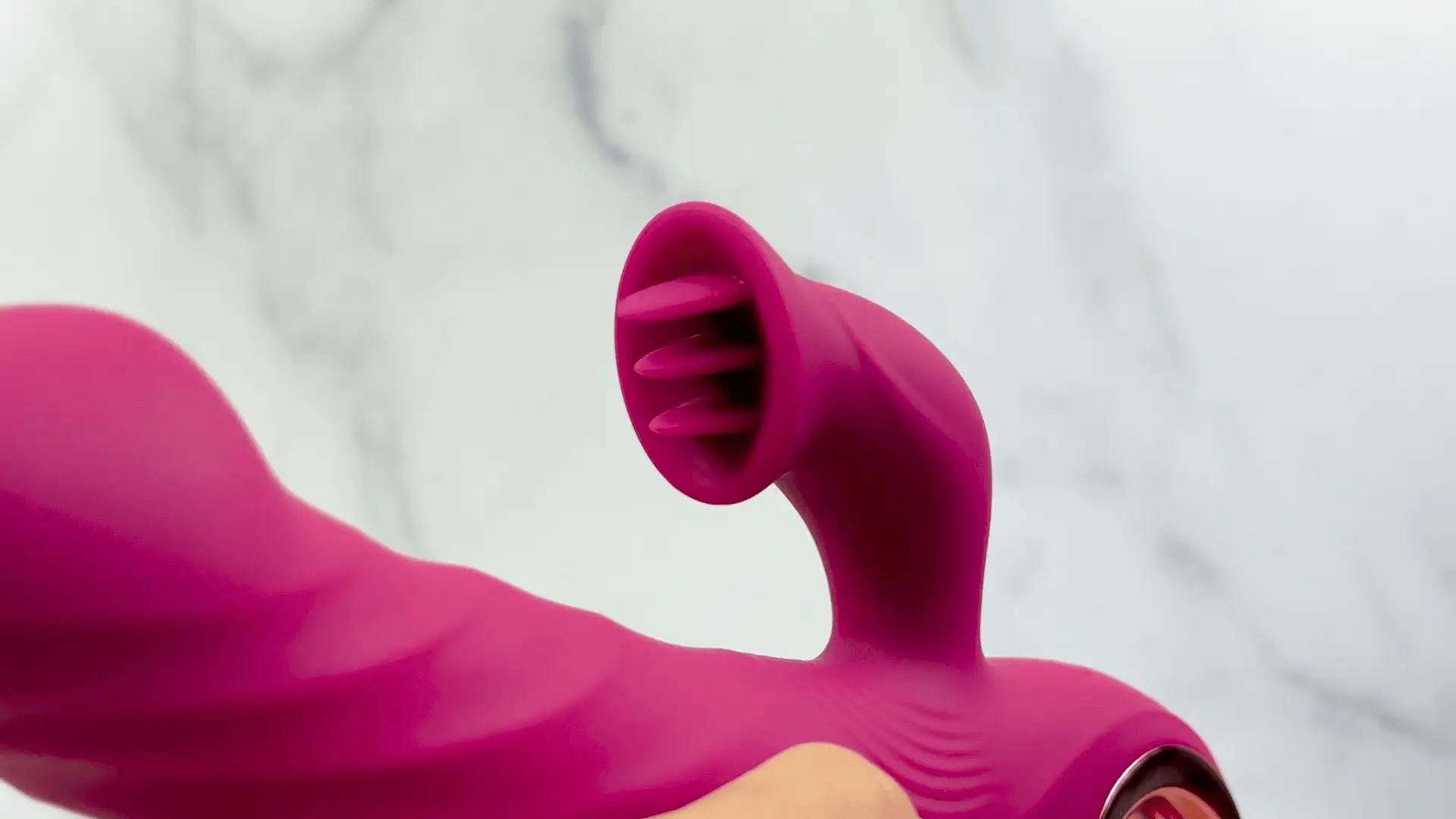 Revel Rabbit Silicone Fluttering and Fingering Dual Action Vibe - Fingers Your G-Spot and Tongues Your Clit!