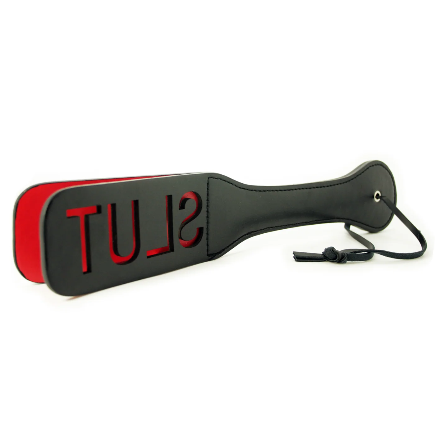Leather Impressions Hand-Stitched Spanking Paddle with Cut-Out Word