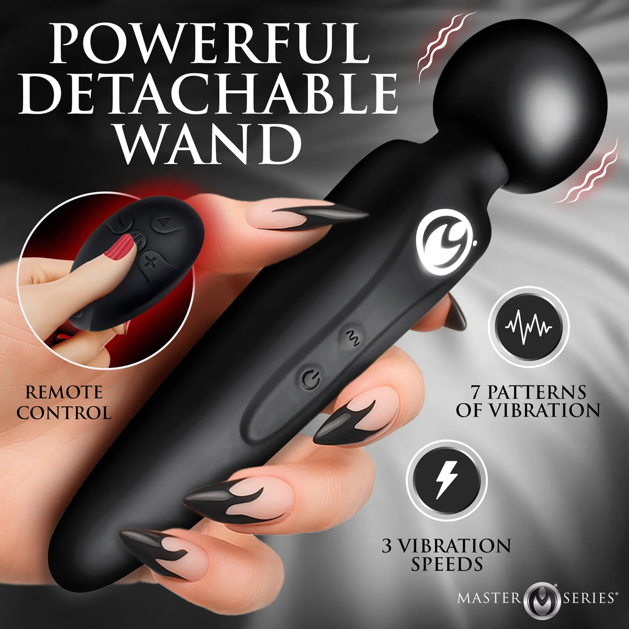 Master Series Thunderstick 可充电振动棒，配可调节大腿绑带