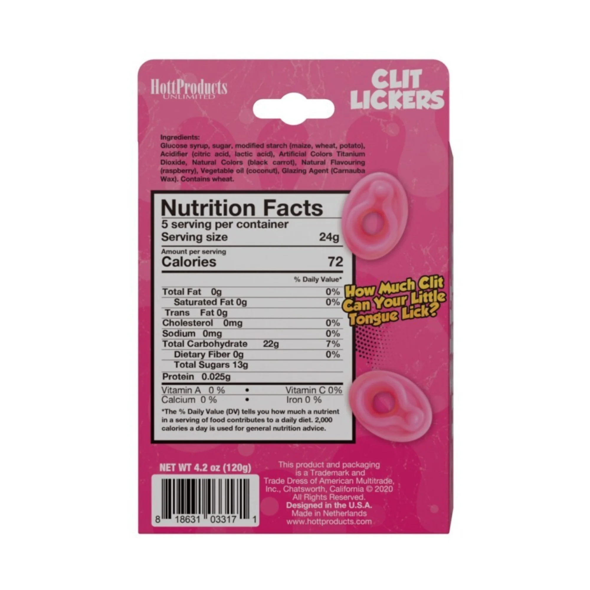 Clit Lickers Clit Shaped Gummies in Raspberry Flavor