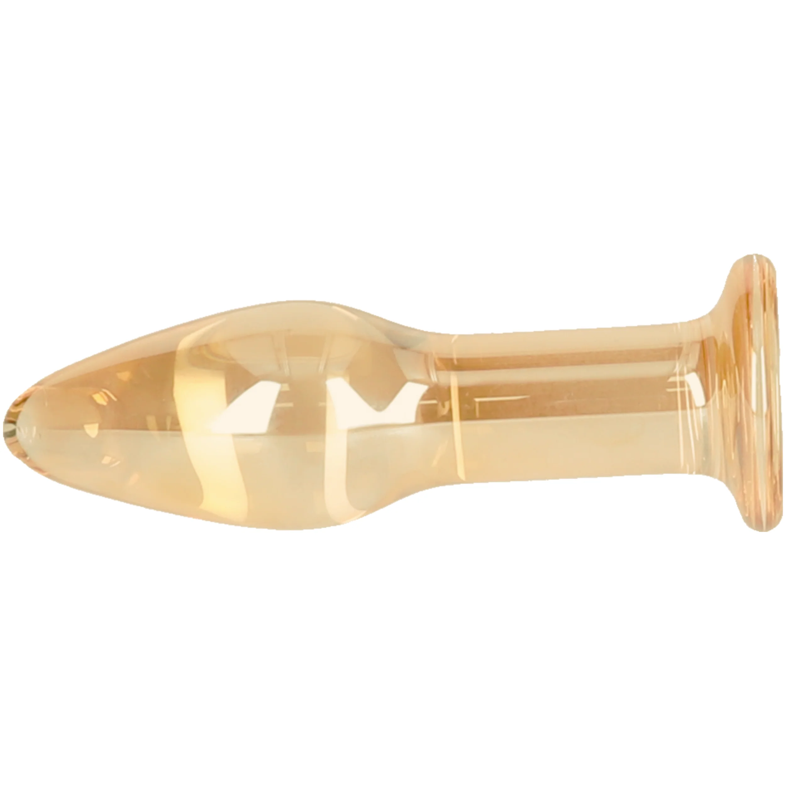 Amber Tapered Glass Anal Plug for Beginners and Temperature Play