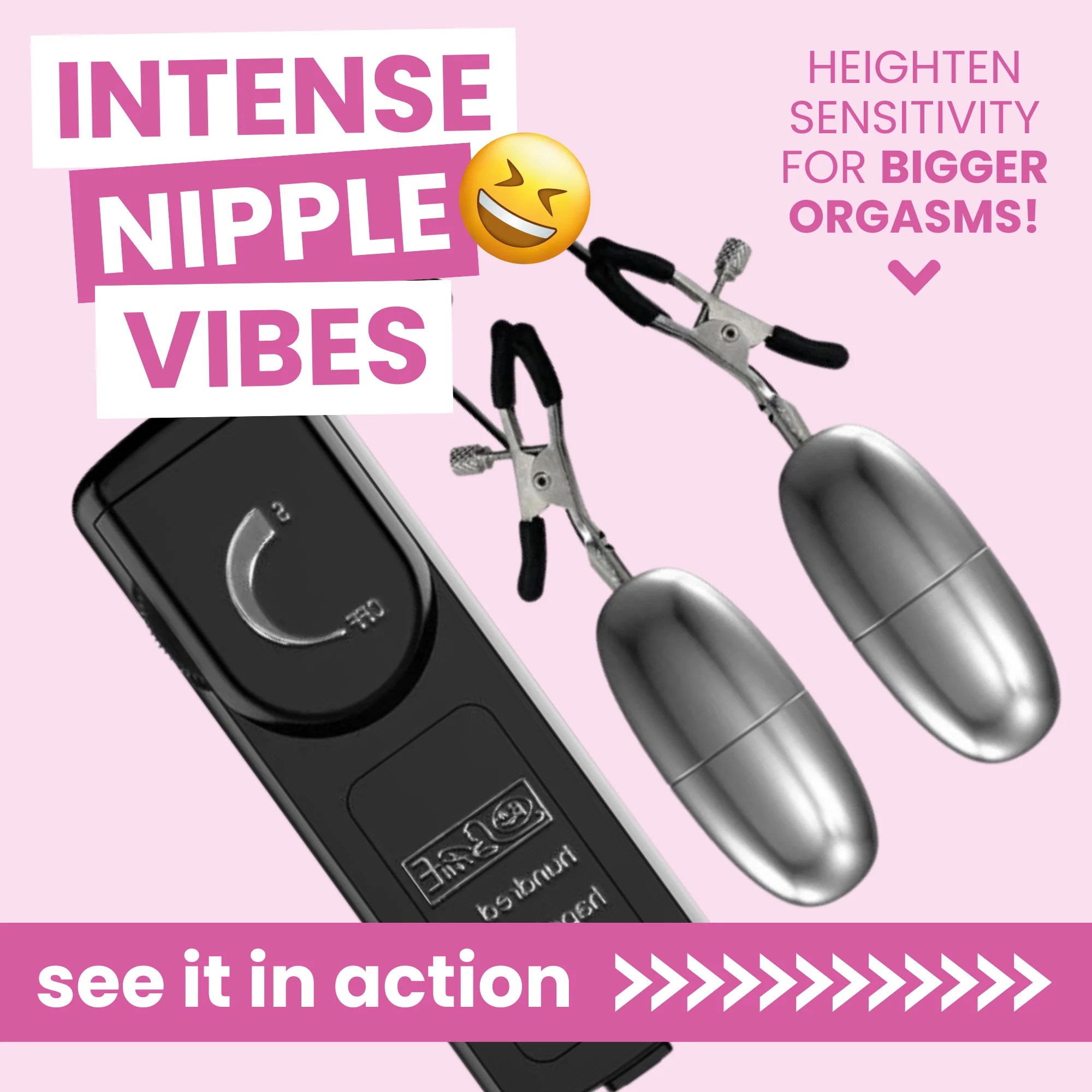 振动强力子弹乳夹，可调夹力与遥控